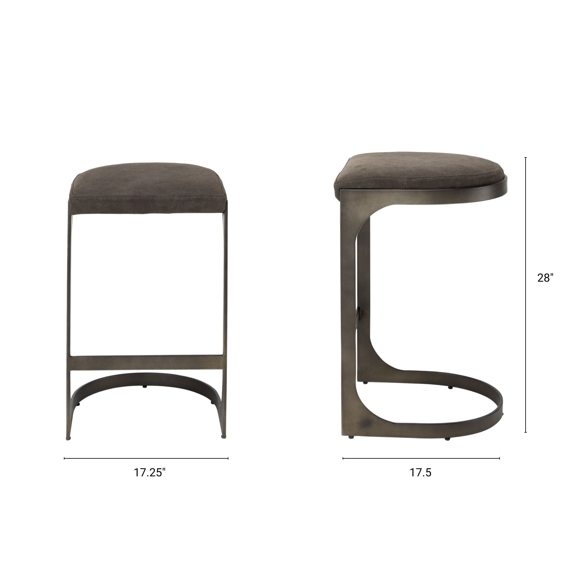 Tyson Suede Seat Counter Stool