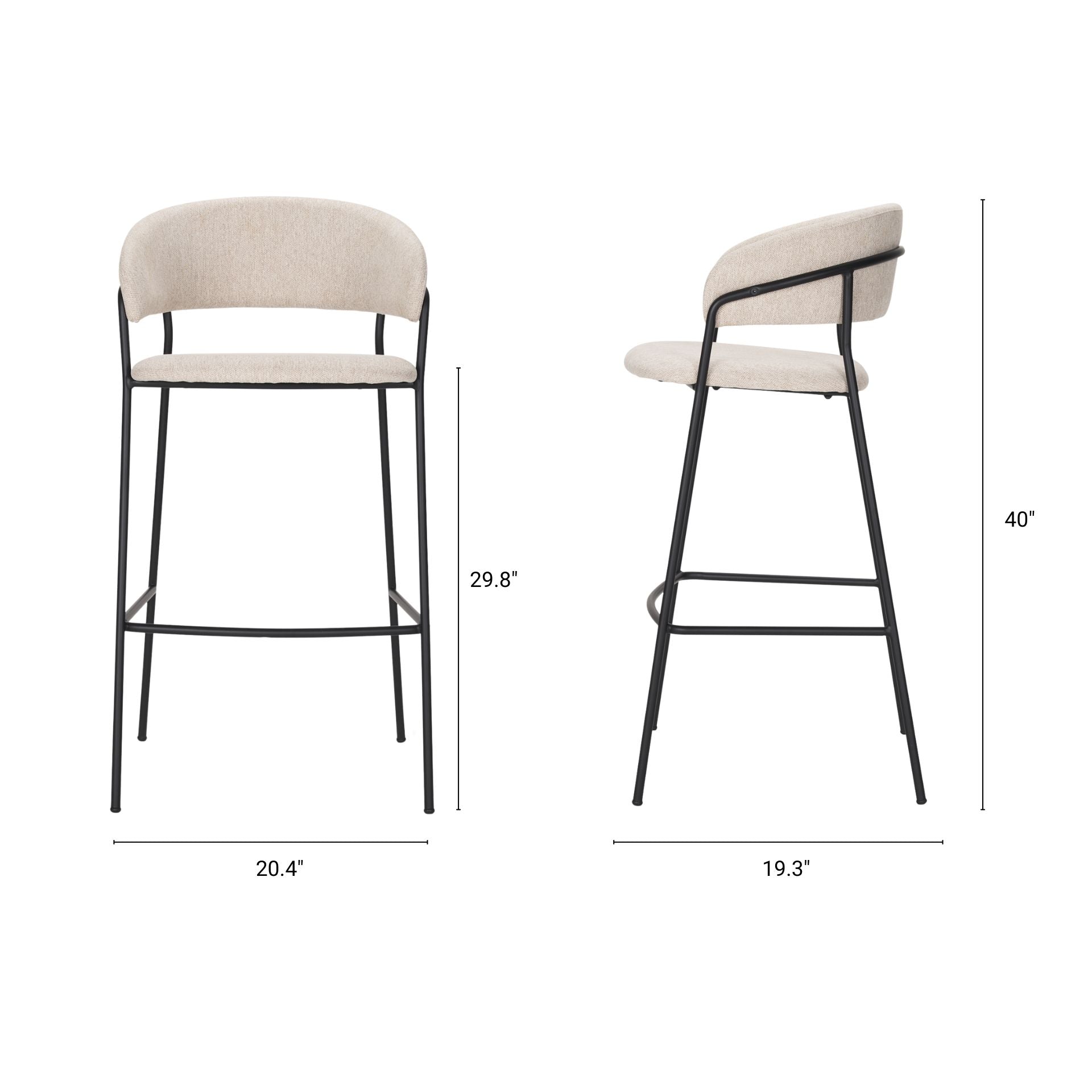 Carolyn Fabric Seat Bar Stool