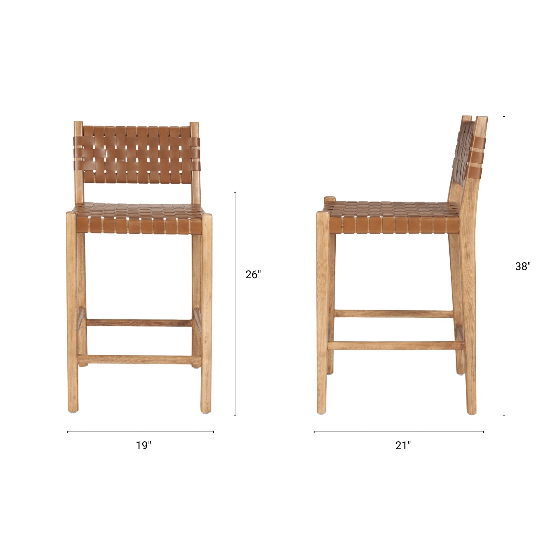 Shane Leather Seat Counter Stool