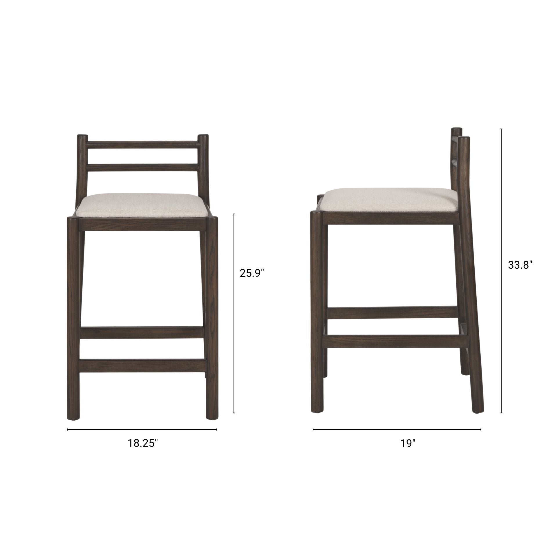 Sam Fabric Seat Counter Stool