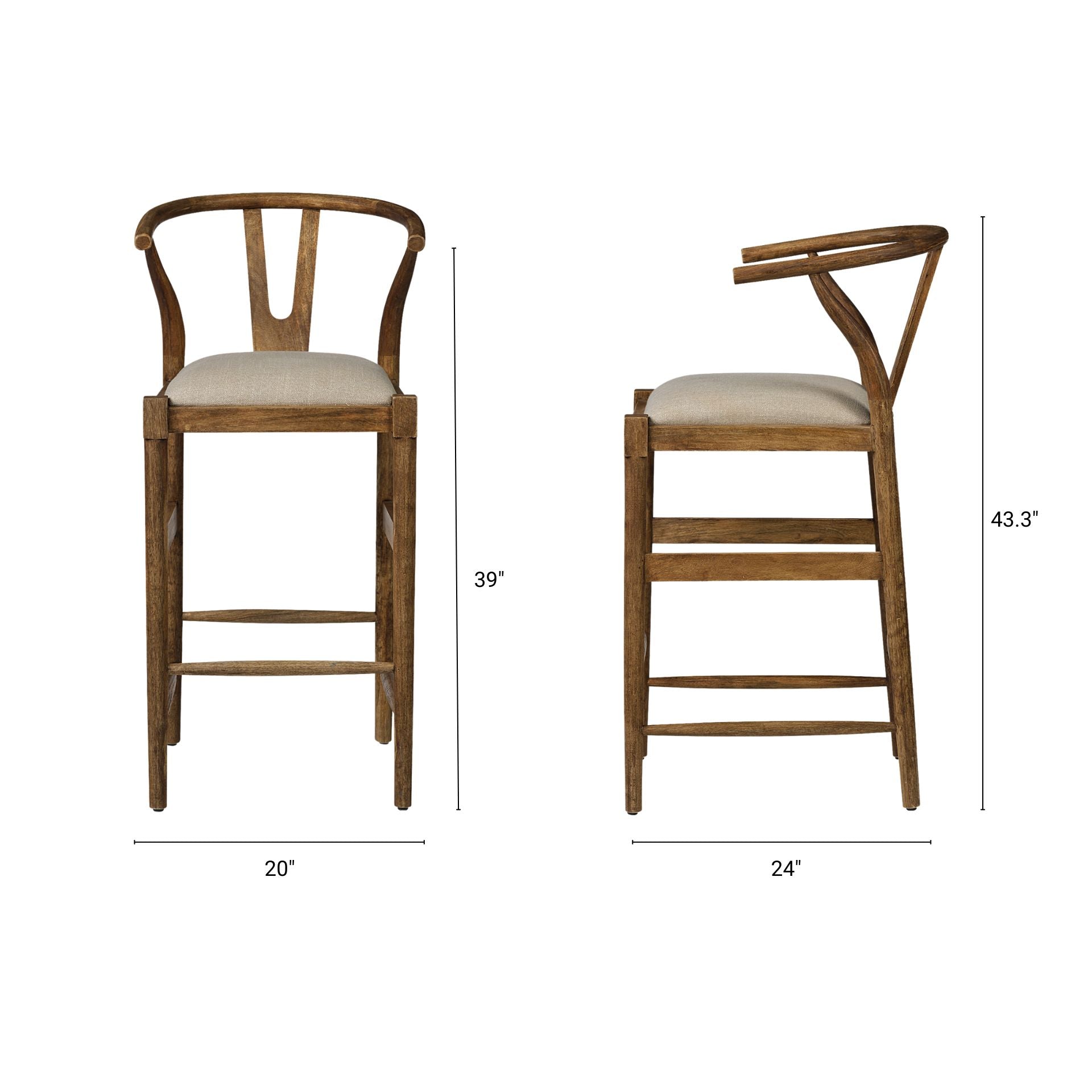 Trixie Upholstered Seat Bar Stool