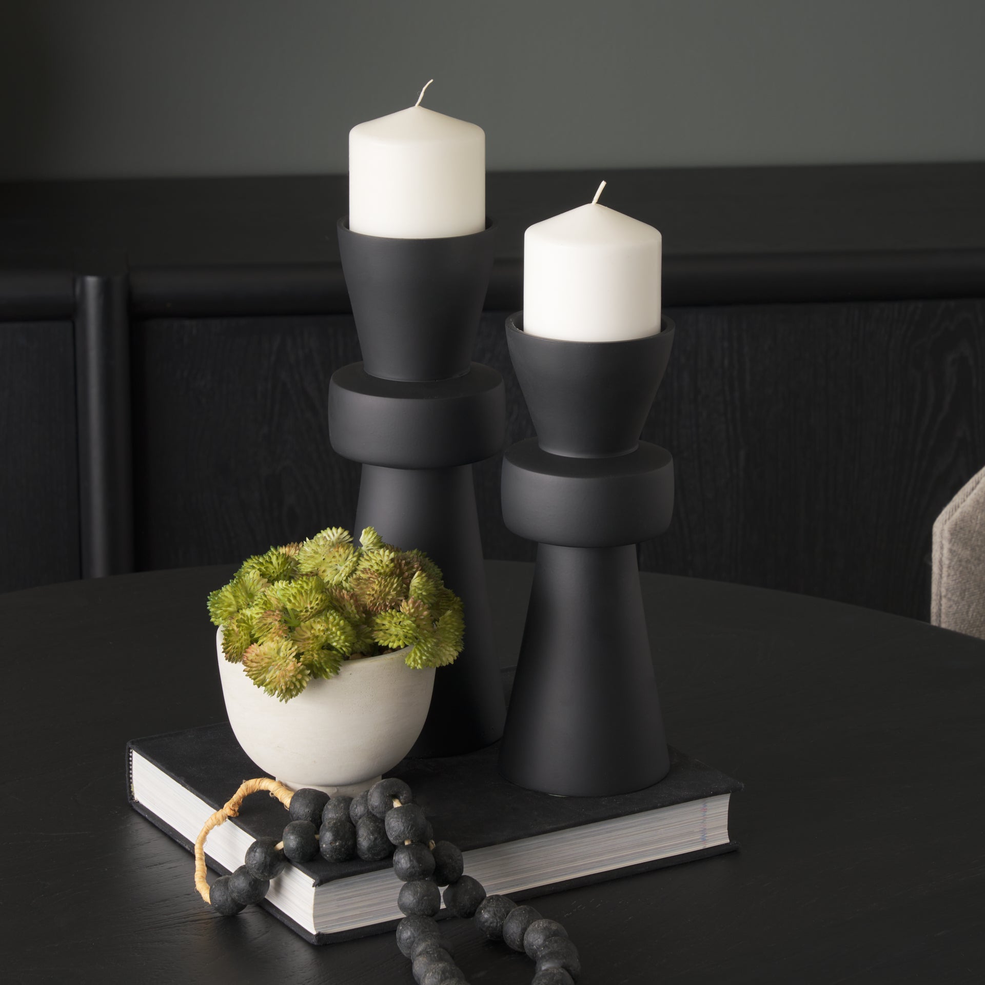 Odilia Black Candle Holder