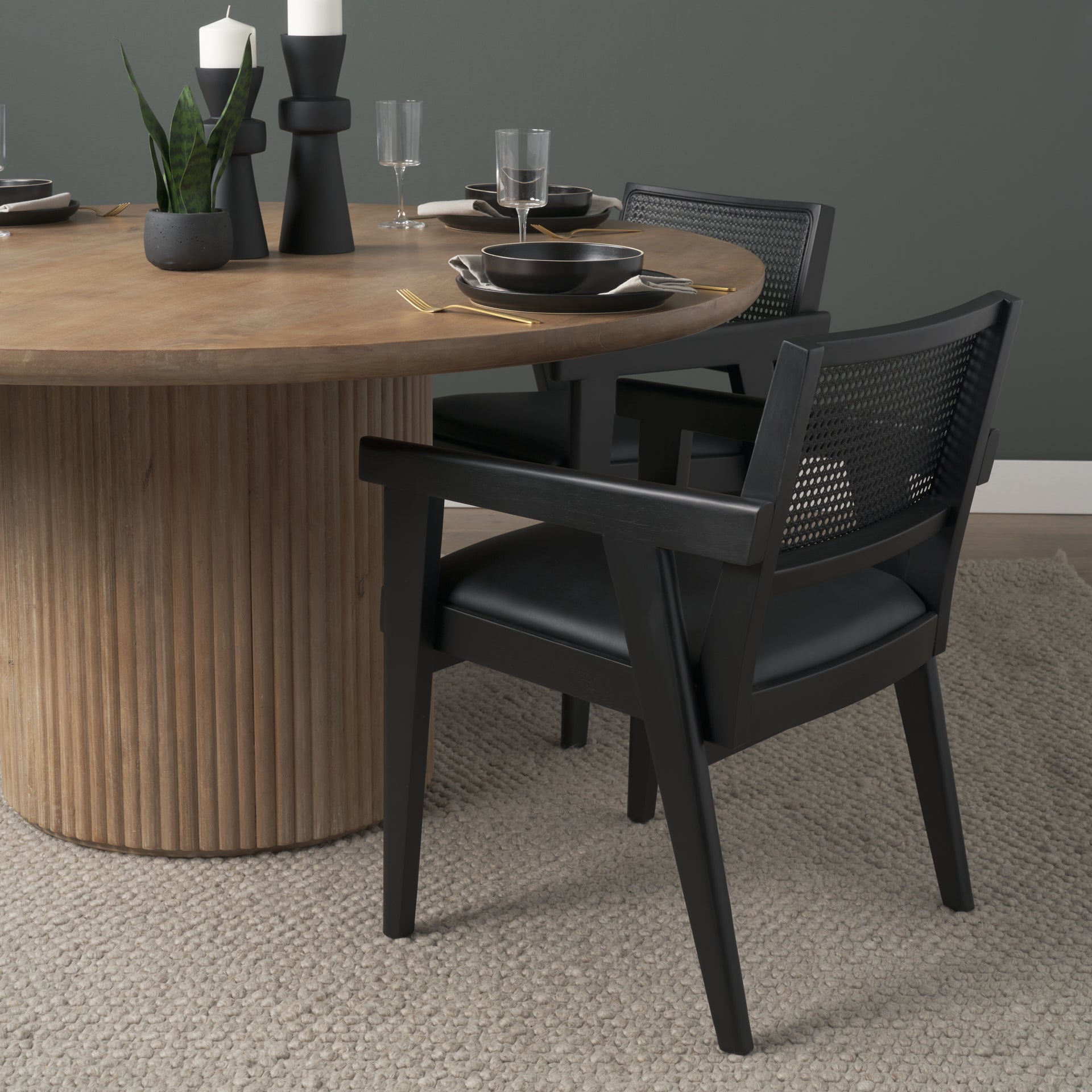 Reid Cane Back Dining Armchair