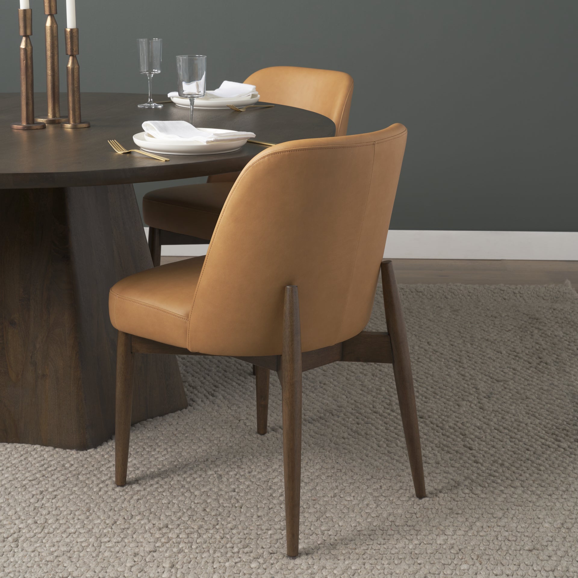 Abbie Curve Leather Contract-Grade Dining Chair