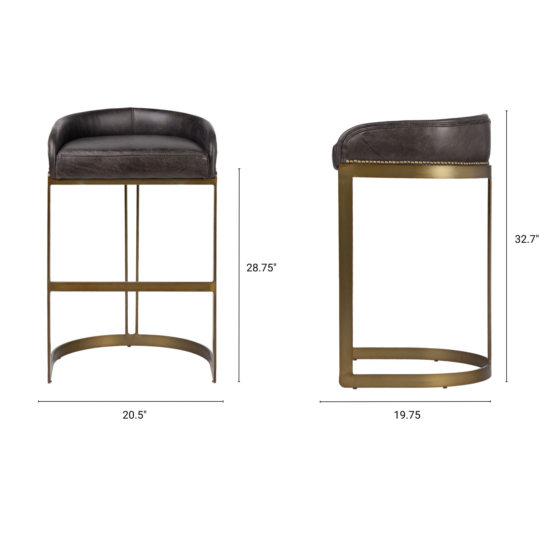 Hollyfield Leather Seat Commercial-Grade Bar Stool