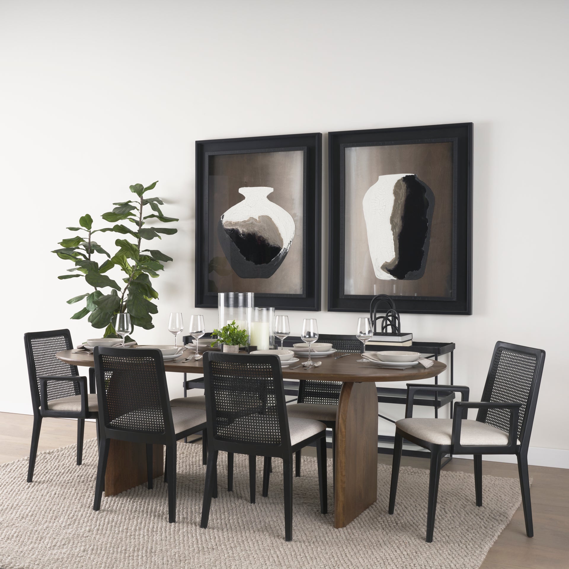 Clara Black Cane Back Dining Chair