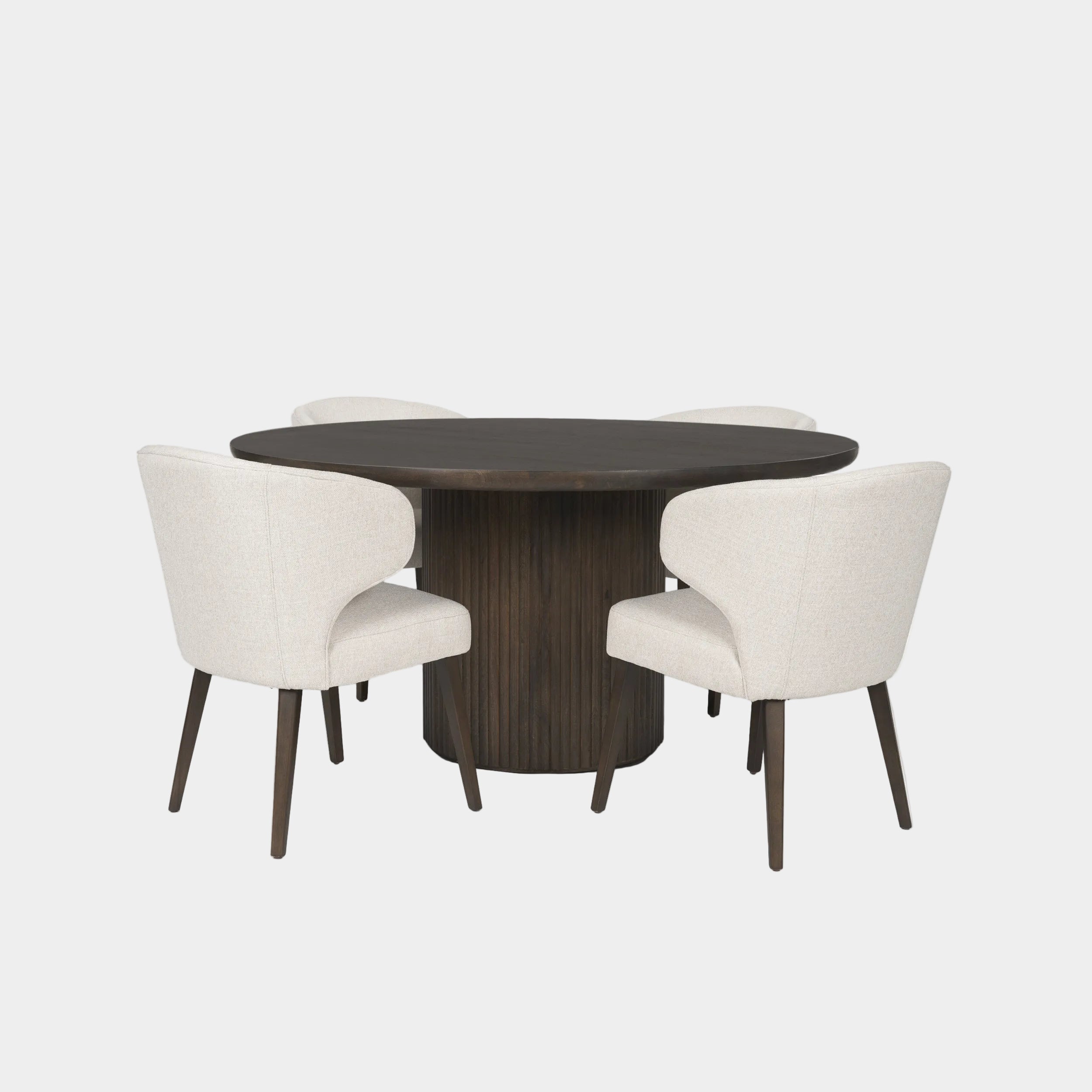 Terra Fluted Dining Table - 4 Niles Chairs