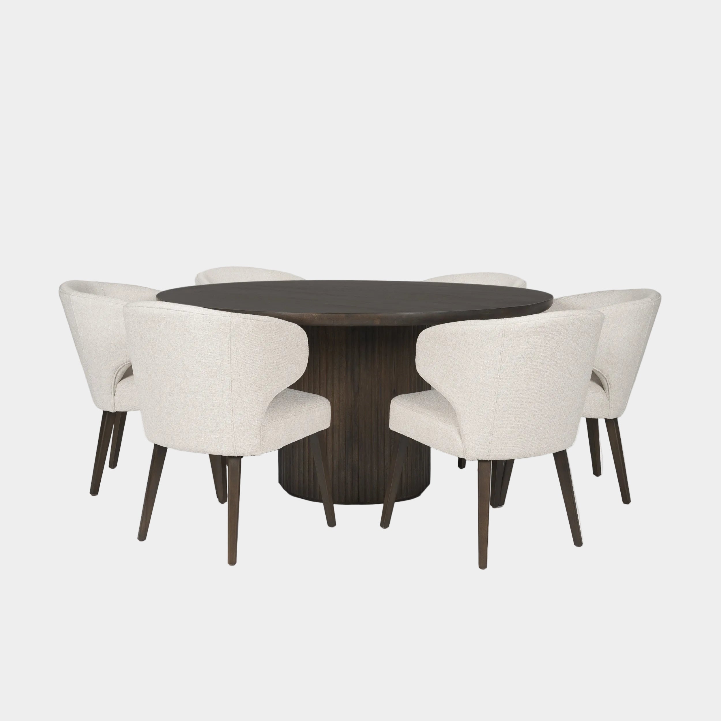 Terra Fluted Dining Table - 6 Niles Chairs