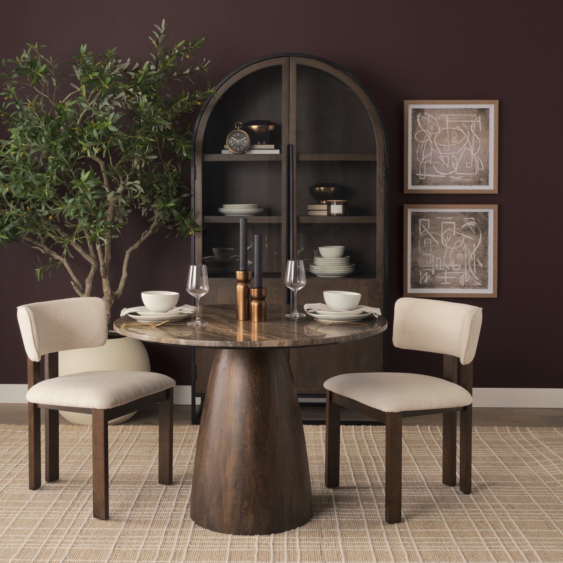 Allyson 42" Round Marble Dining Table