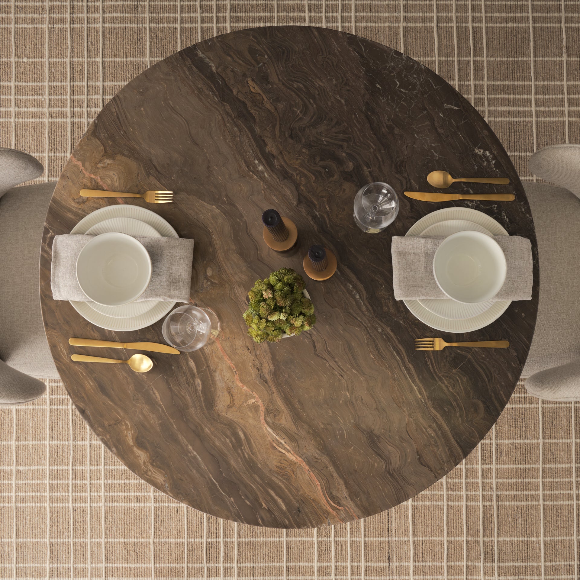 Allyson 42" Round Marble Dining Table