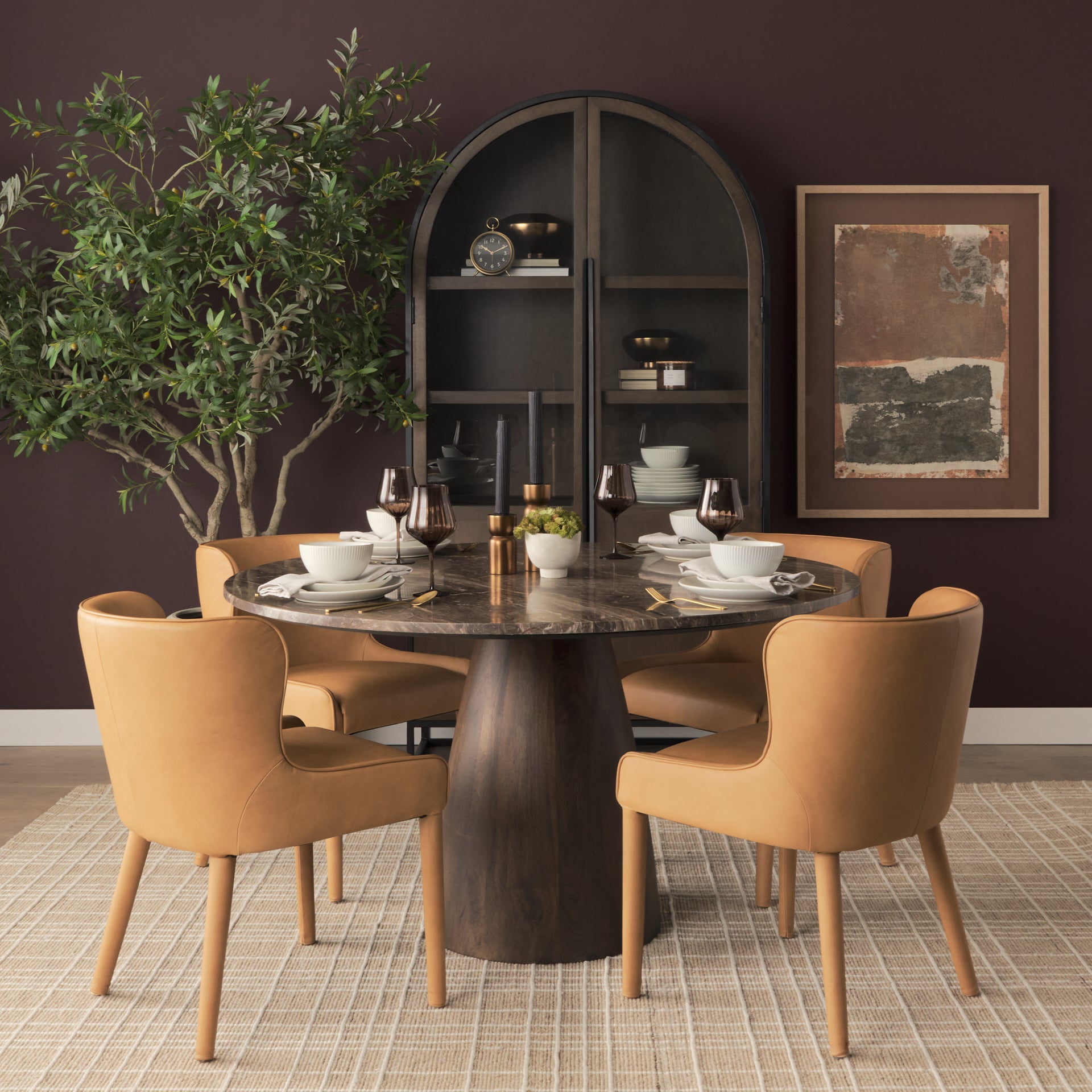 Nolan Slope Leather Dining Chair