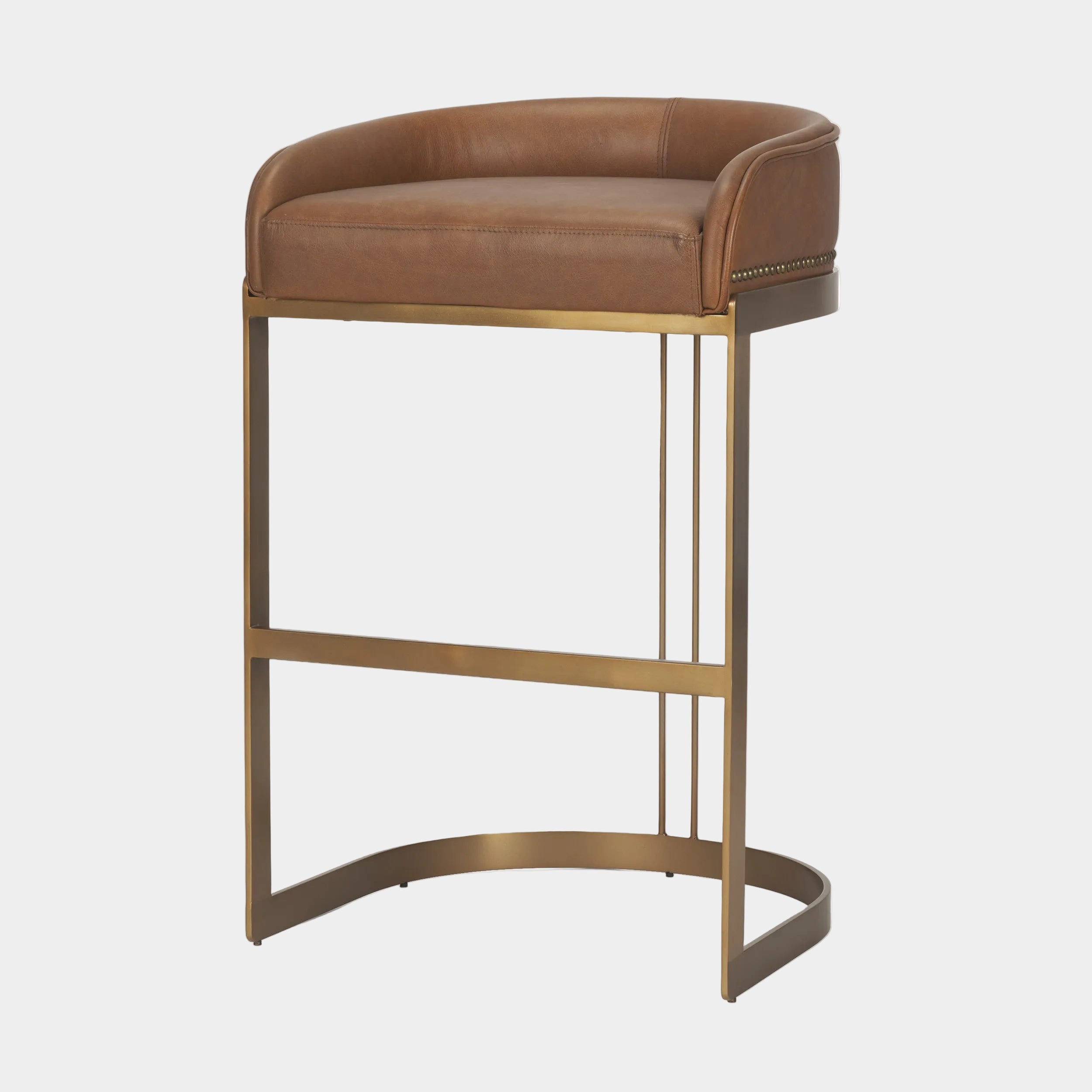 Hollyfield Leather Seat Commercial-Grade Bar Stool