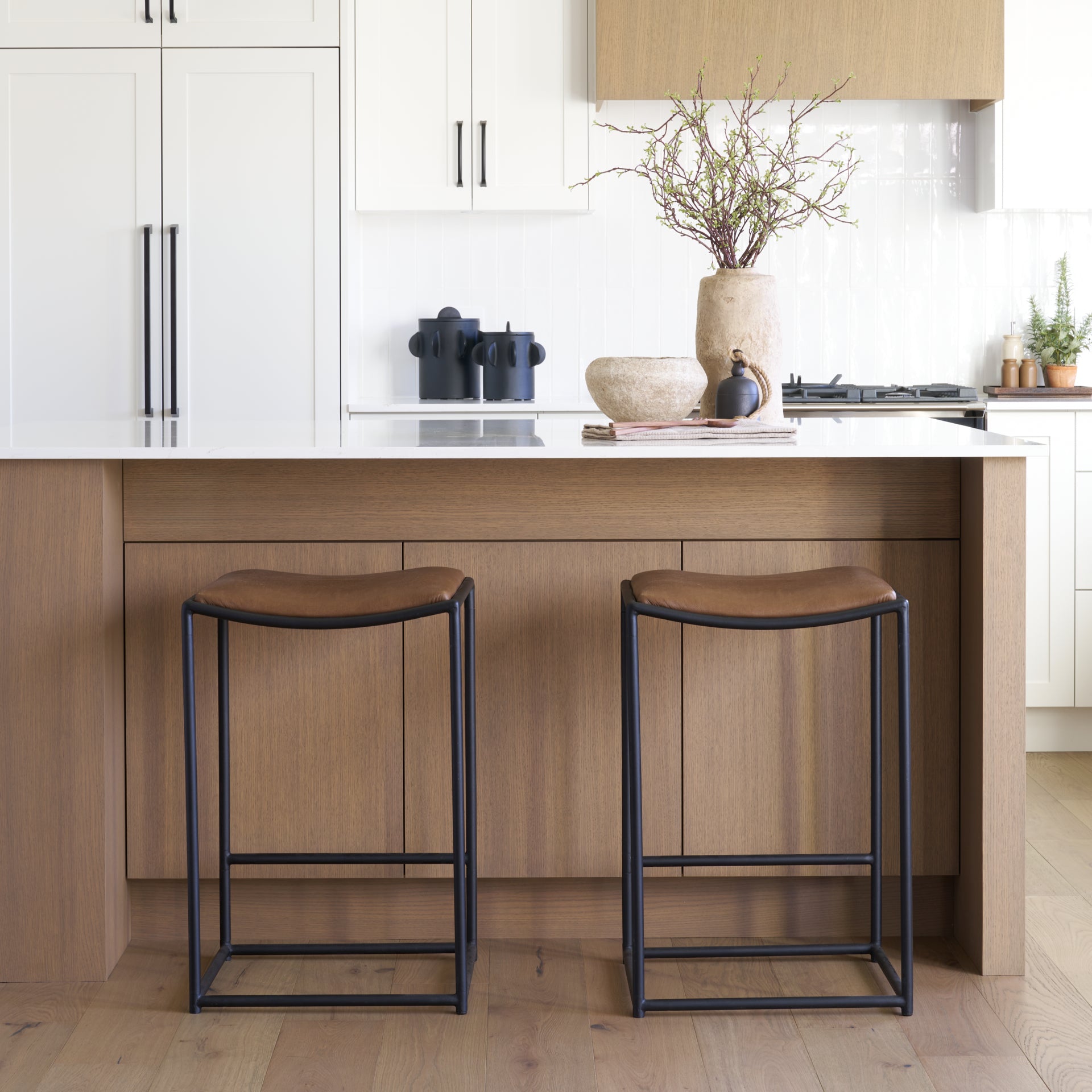 Taniel Leather Seat Counter Stool