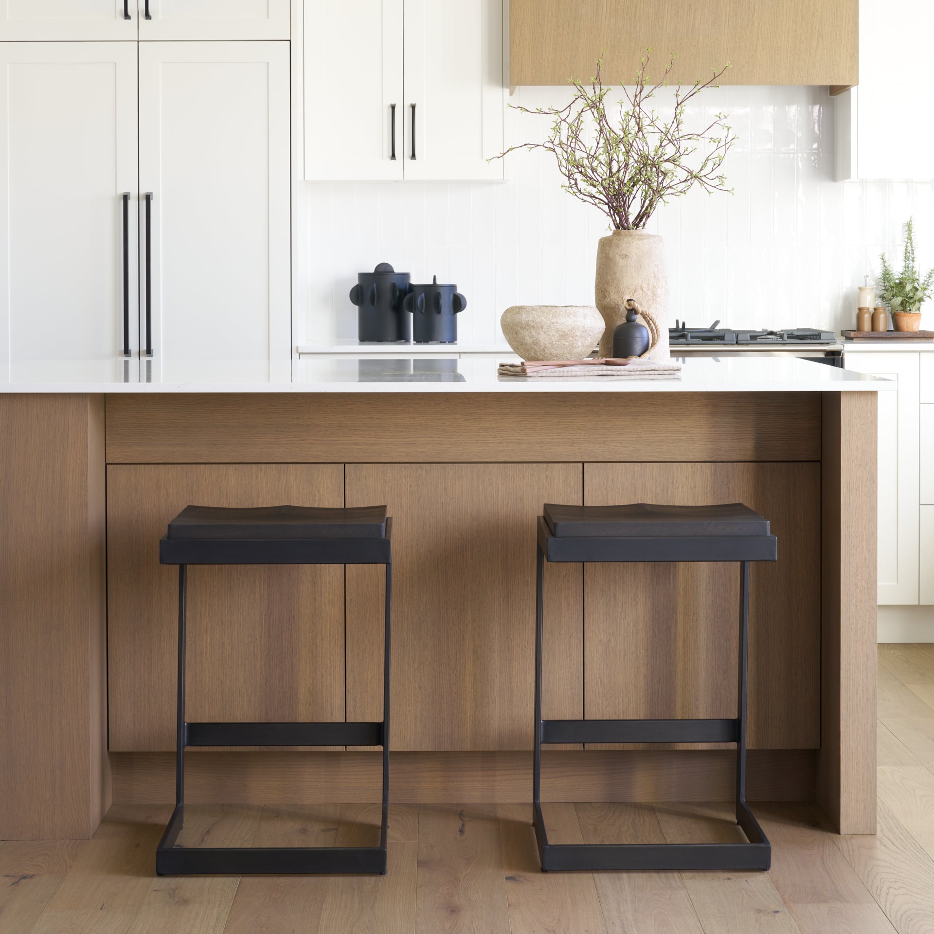 Kiran Wood Seat Bar/Counter Stool