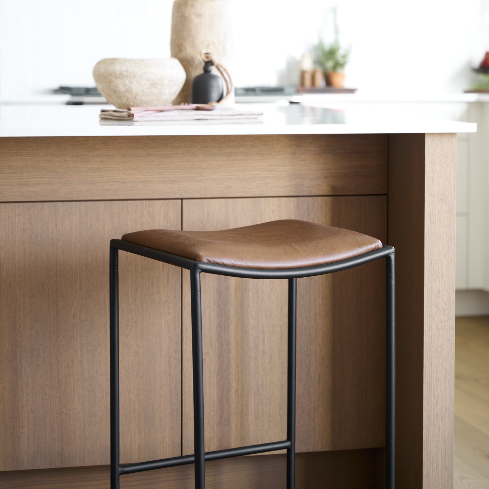 Taniel Leather Seat Counter Stool