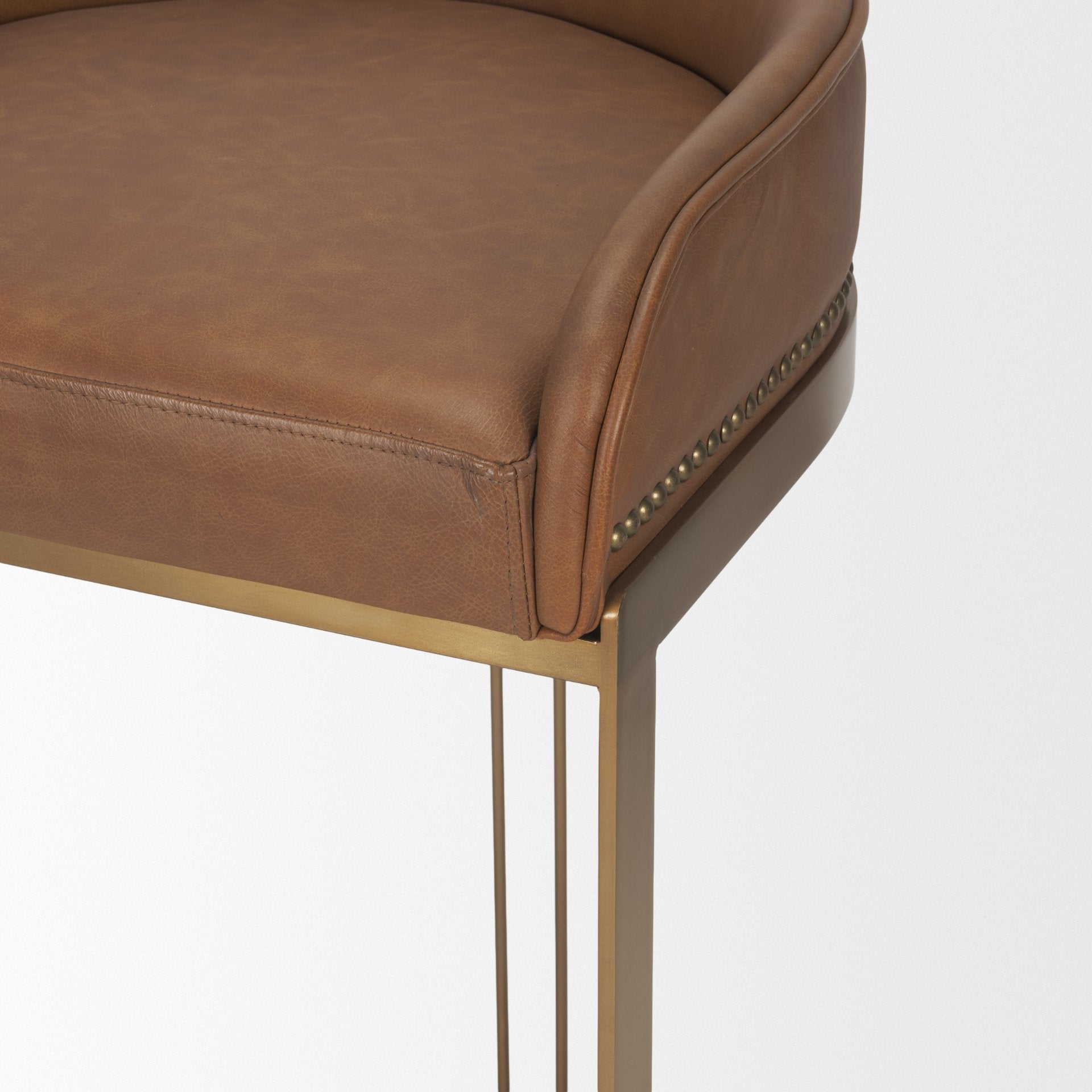 Hollyfield Leather Seat Commercial-Grade Bar Stool