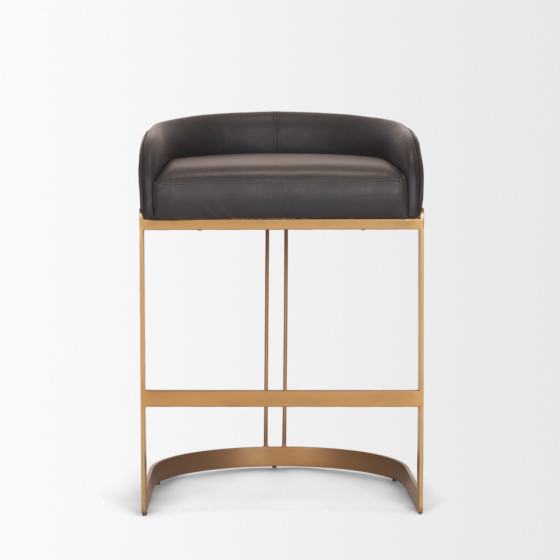 Hollyfield Leather Seat Counter Stool