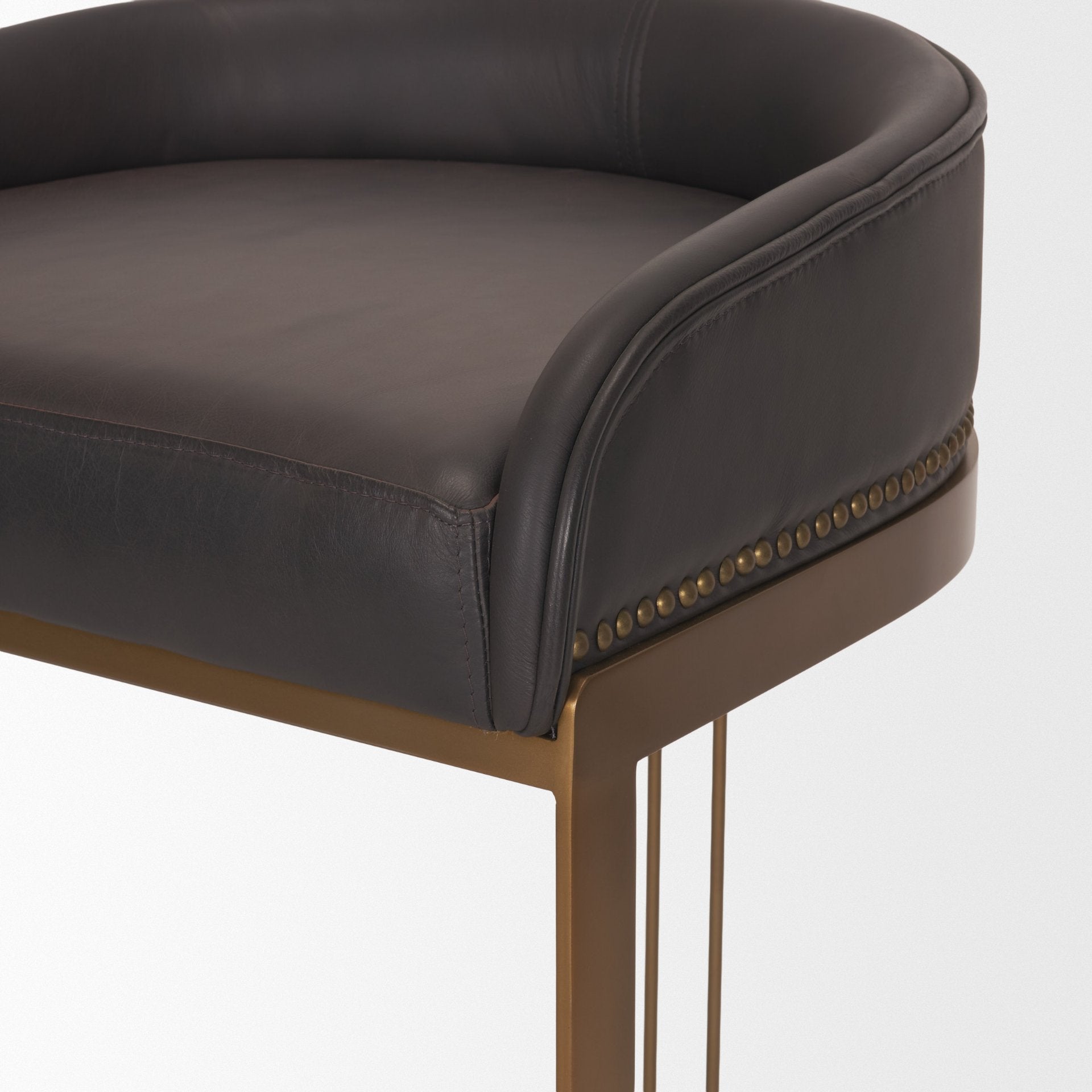 Hollyfield Leather Seat Commercial-Grade Bar Stool