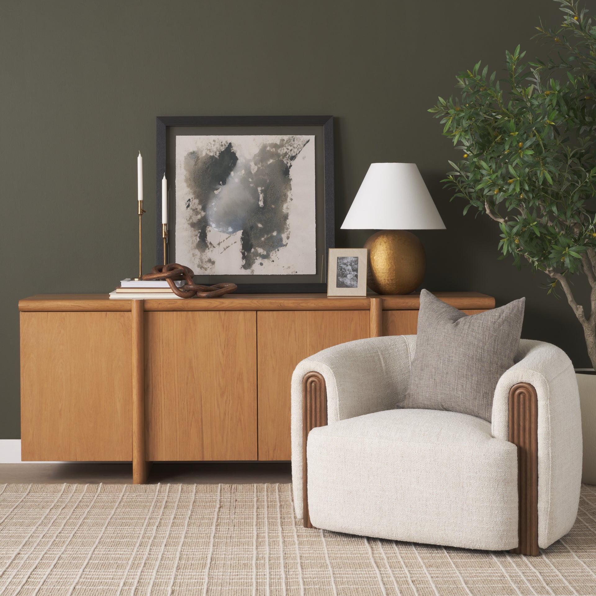 Kornelia Fabric Barrel Accent Chair