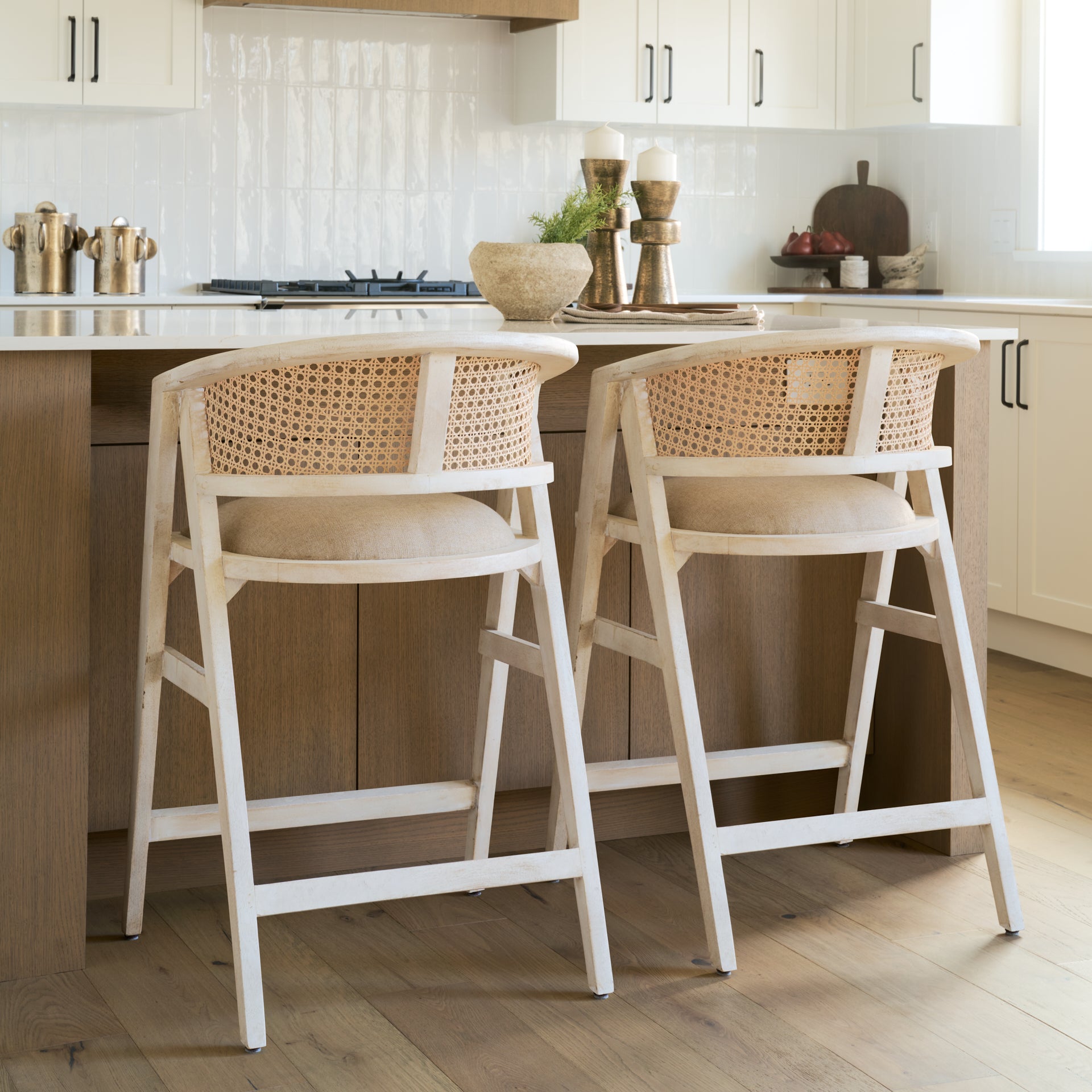 Tabitha Upholstered Seat Bar/Counter Stool