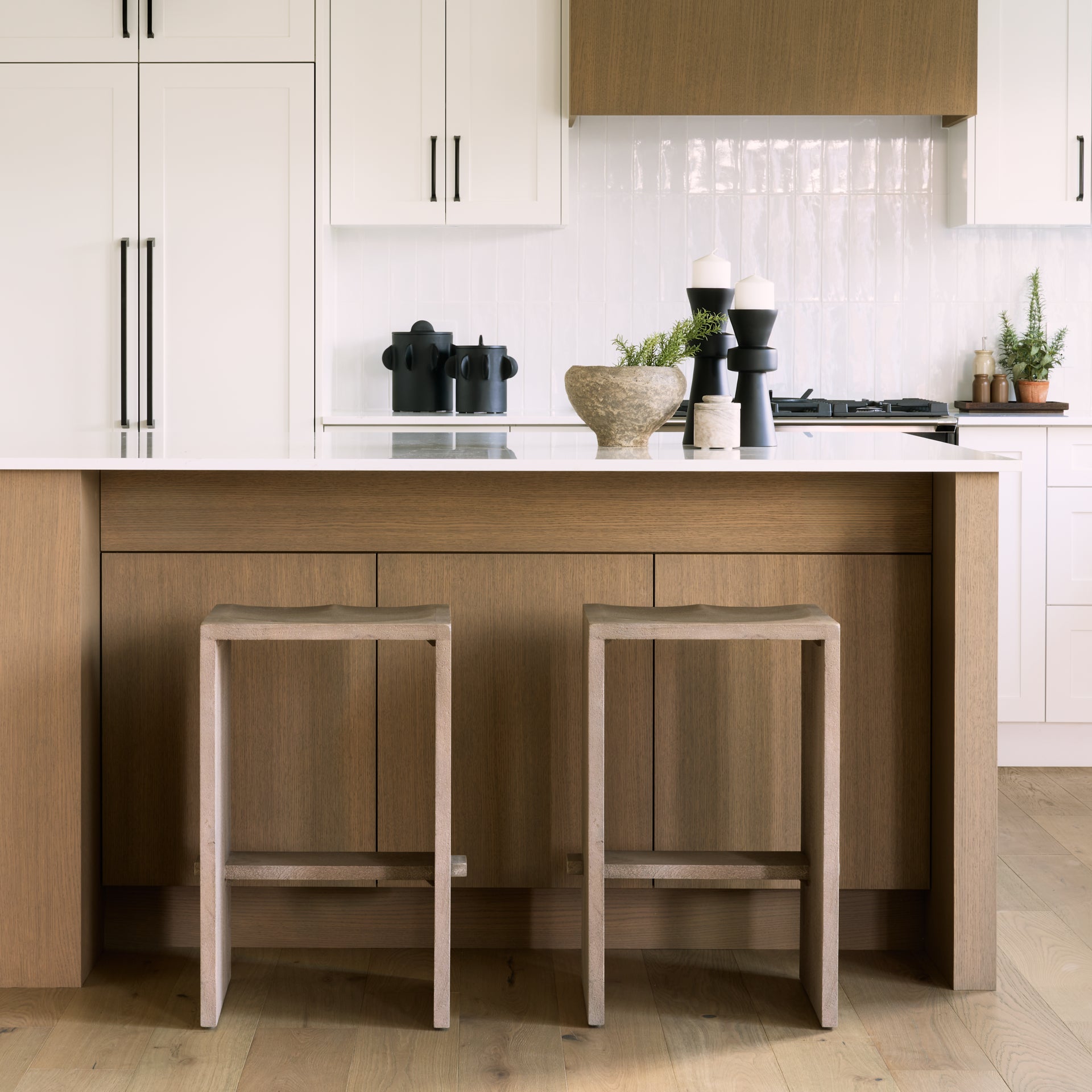 Aida Wood Seat Counter Stool