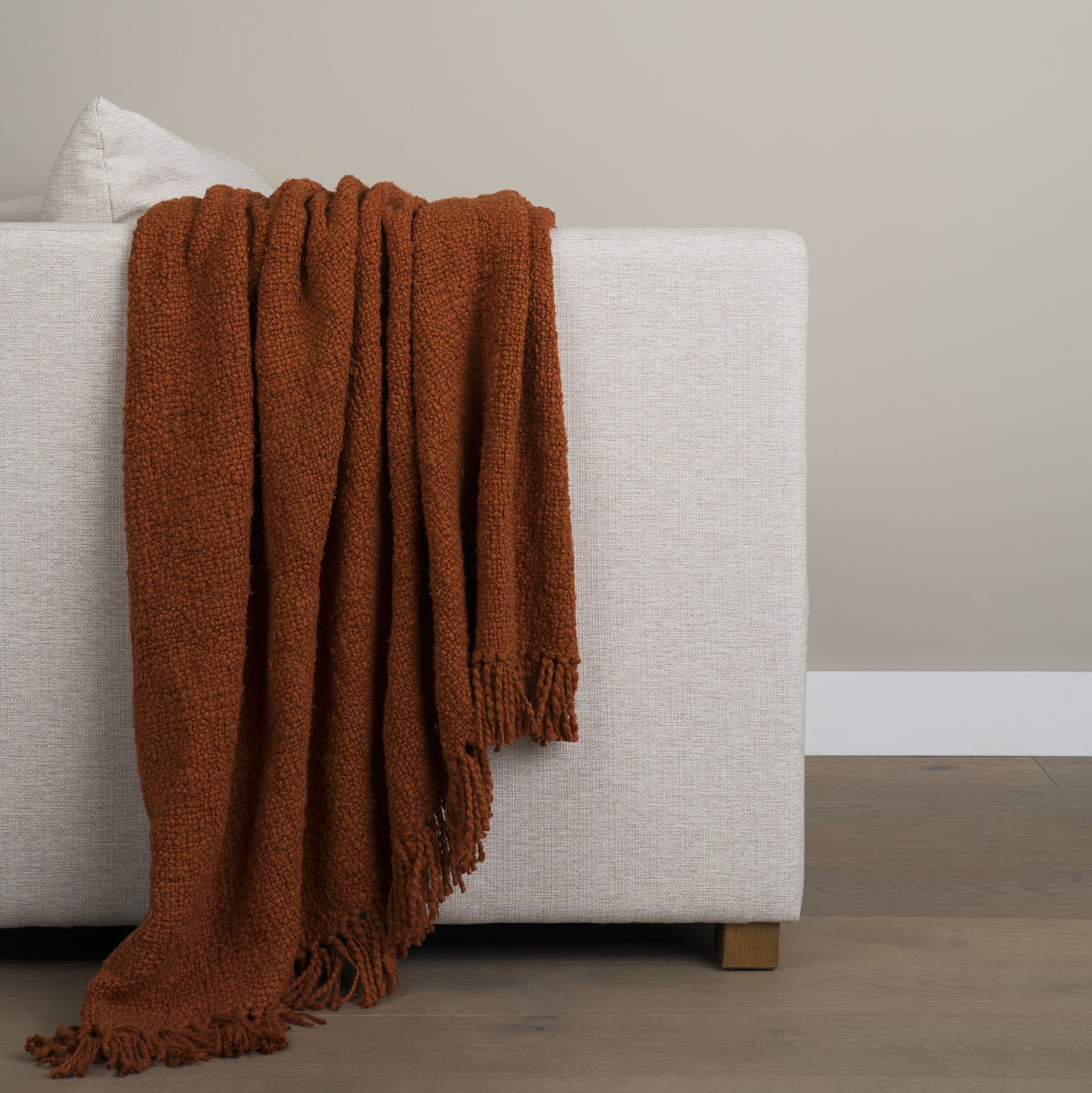 Kambal Copper Rust Cotton Throw Blanket