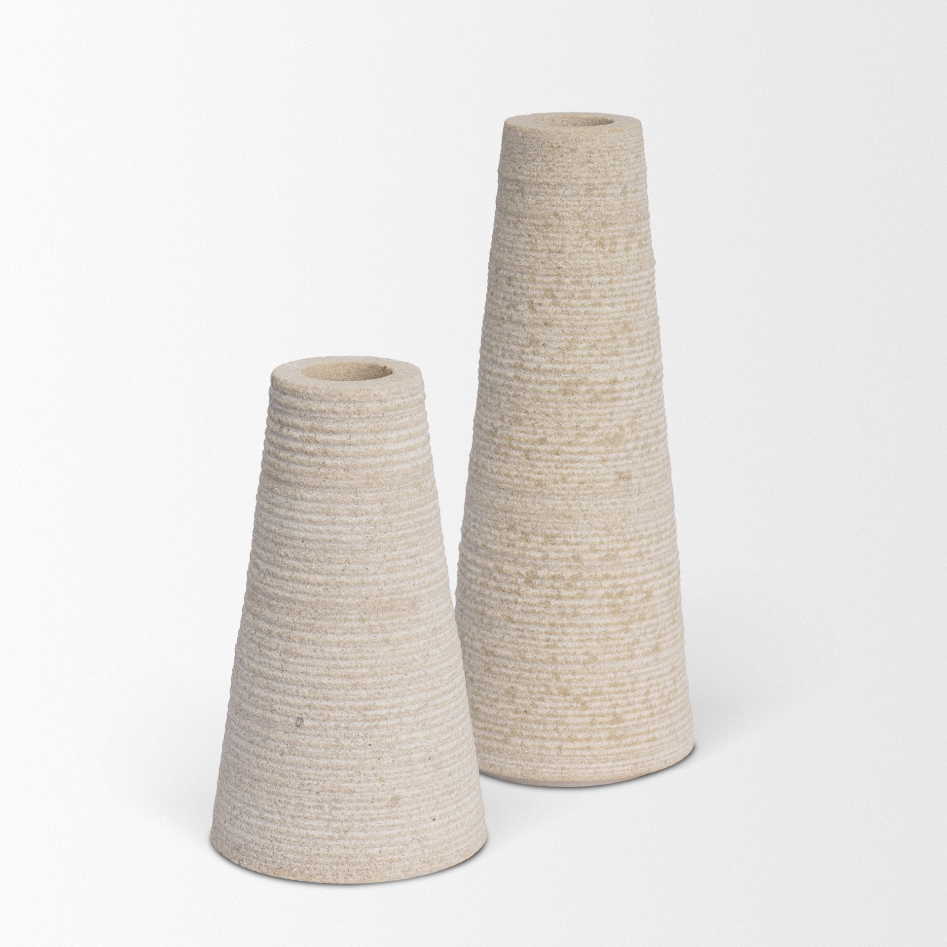 Cono Marble Candle Holders Set of 2