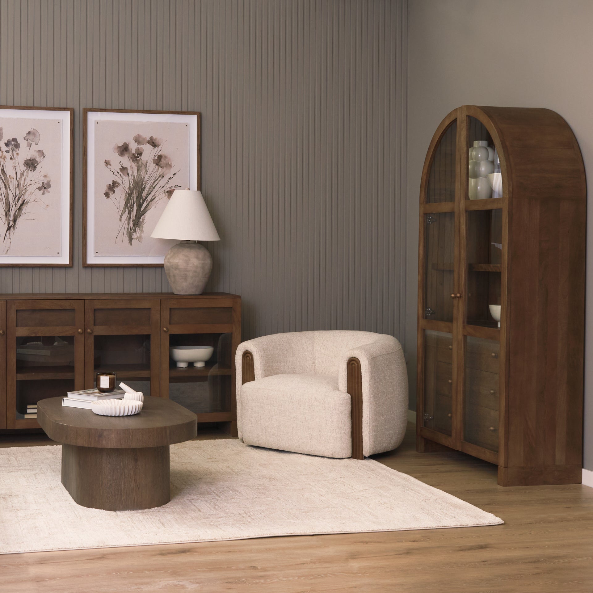 Kornelia Fabric Barrel Accent Chair