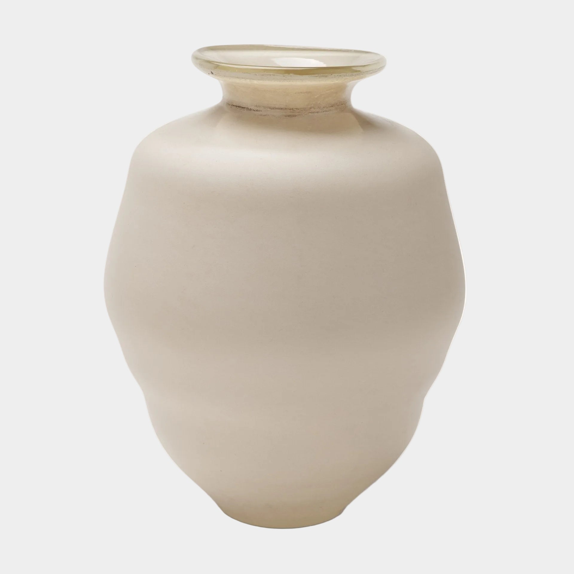 Dune White Glass Vase