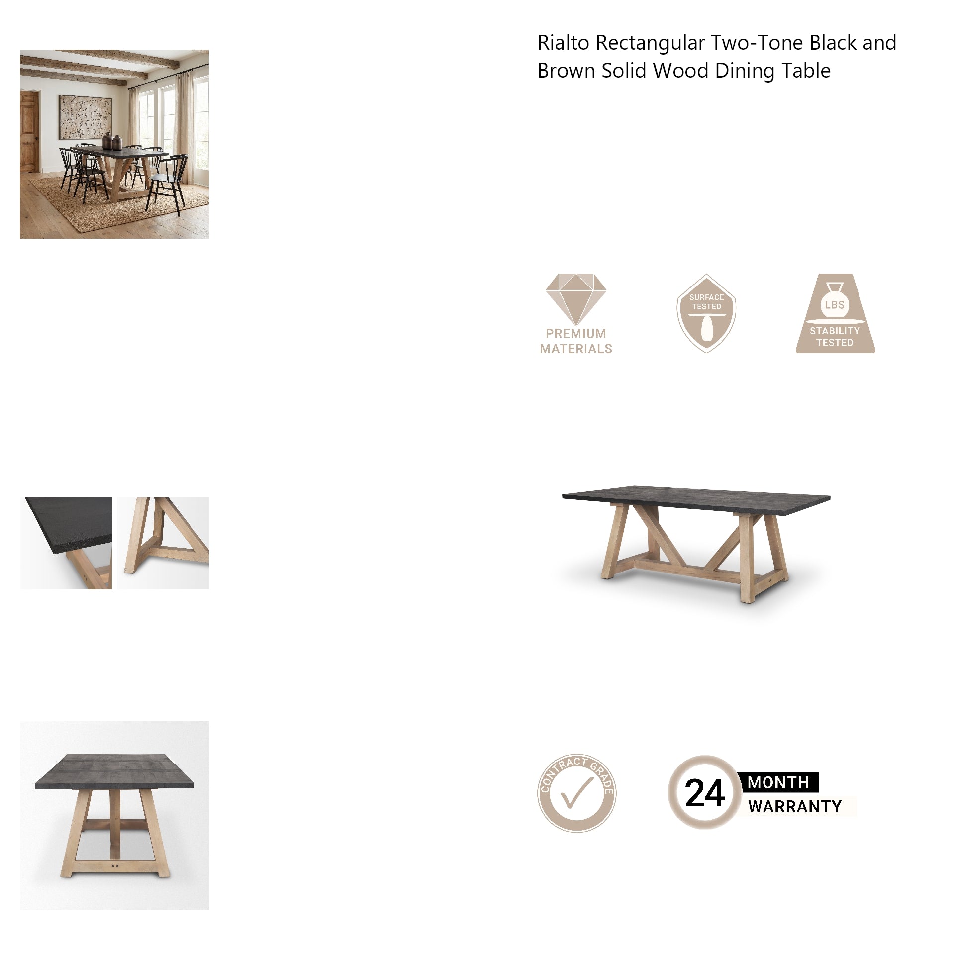 Rialto 84" Dining Table