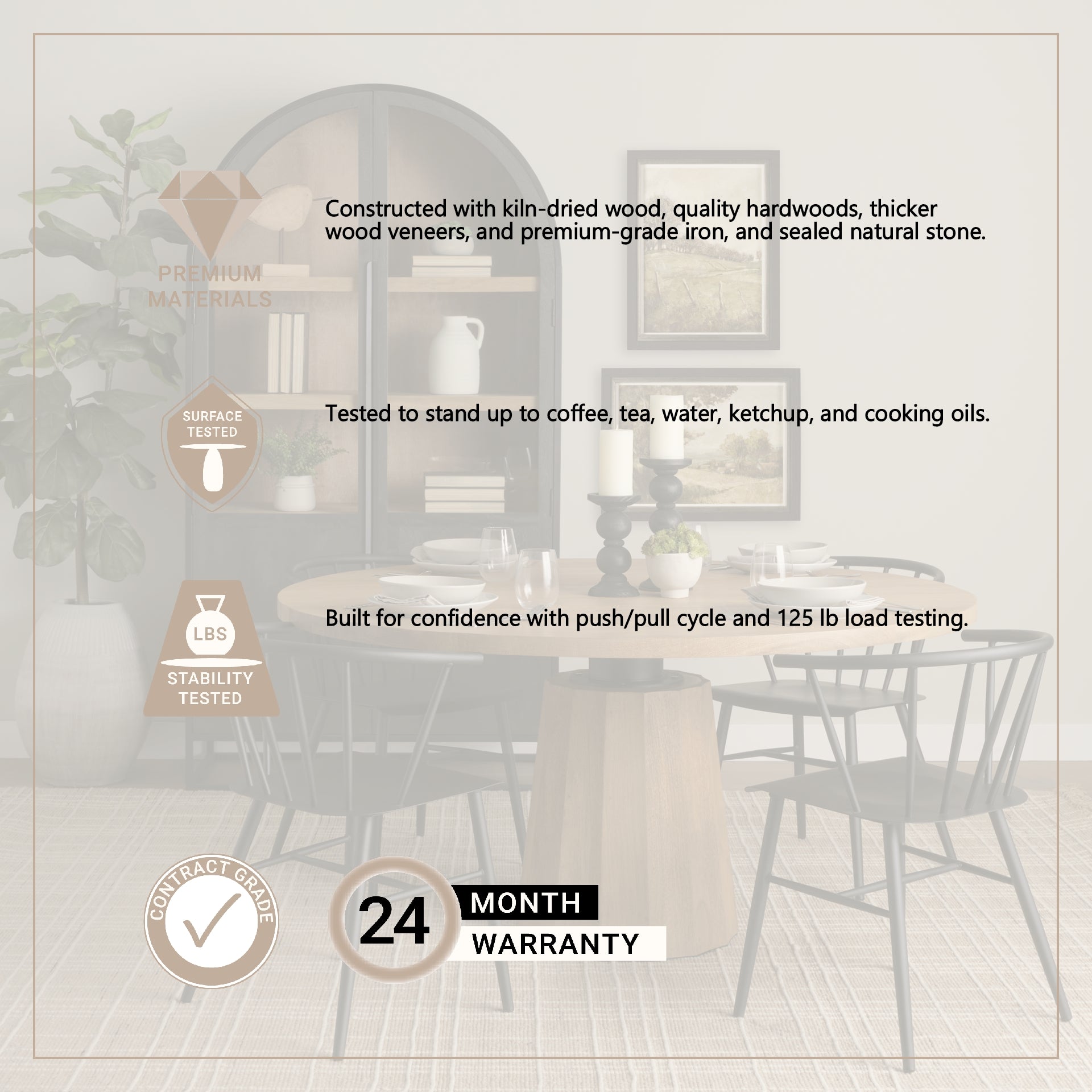 Swanson 60" Round Dining Table