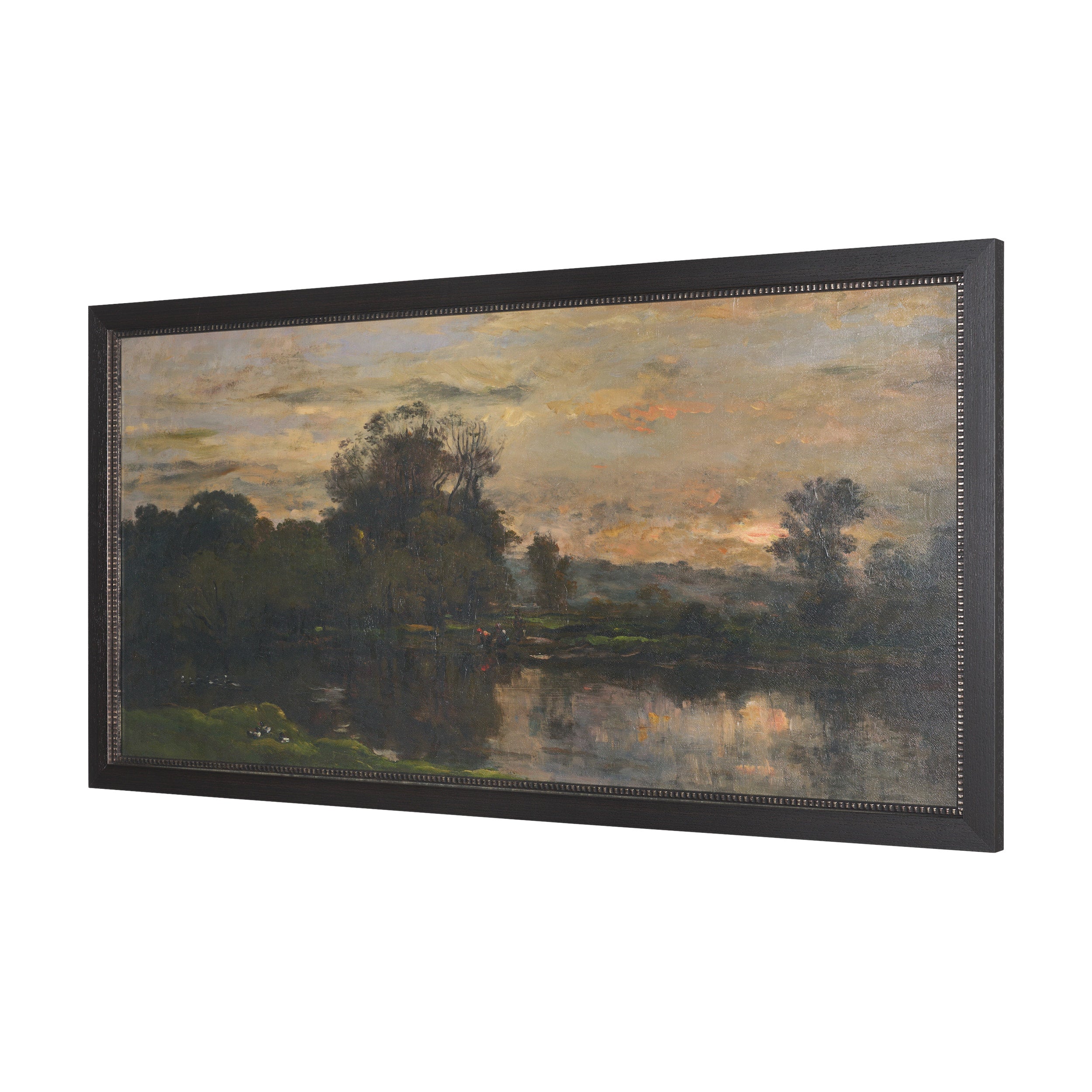 A River Landscape with Storks Framed Series