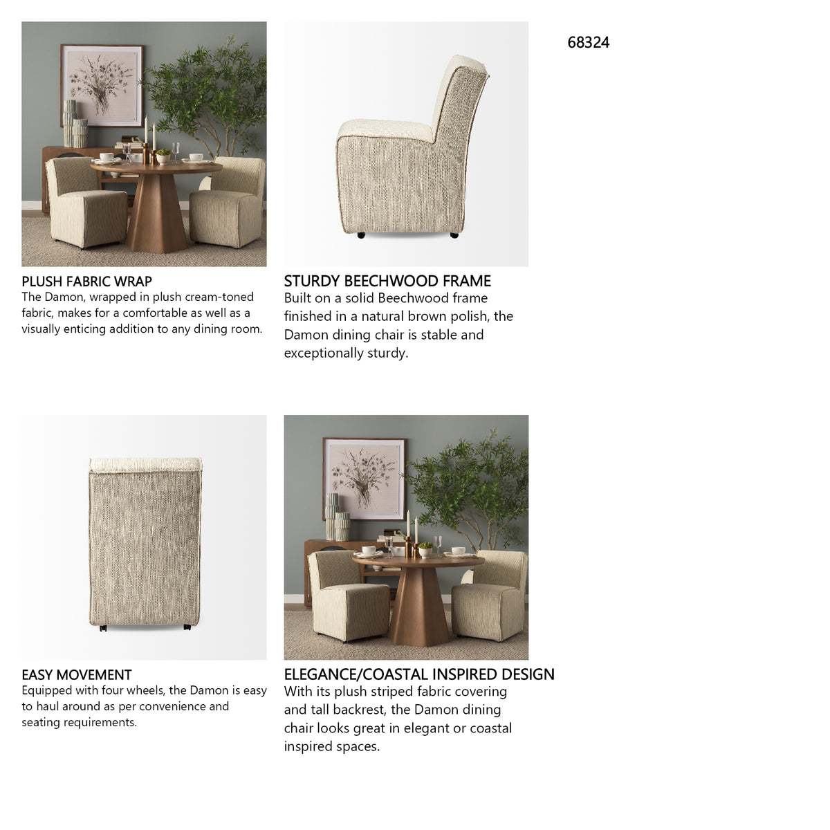 Damon Fabric Dining Chair