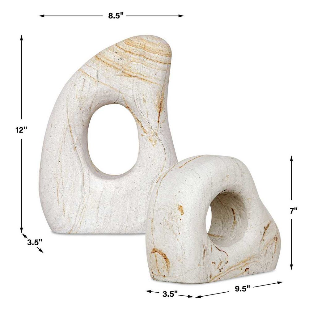 Stone Flow Outdoor Sculptures, S/2