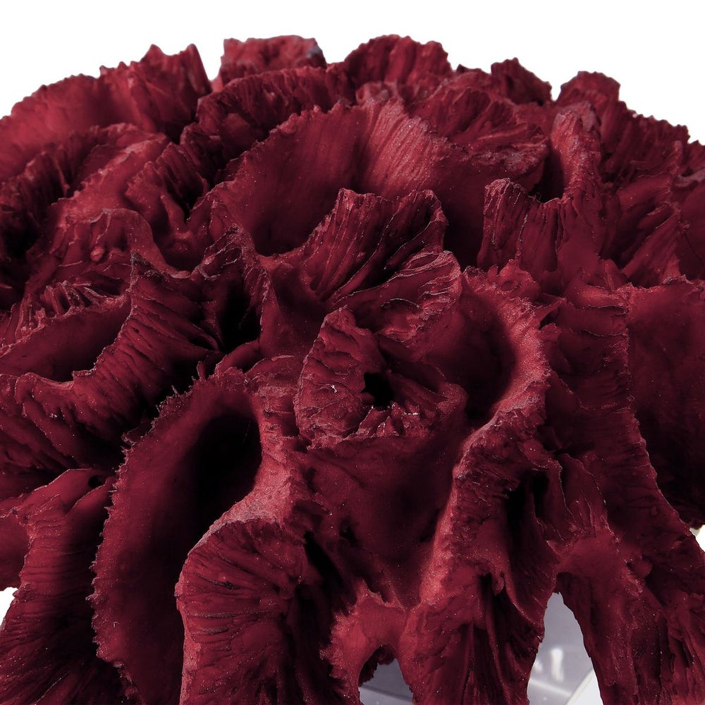 Red Coral Cluster Sculpture