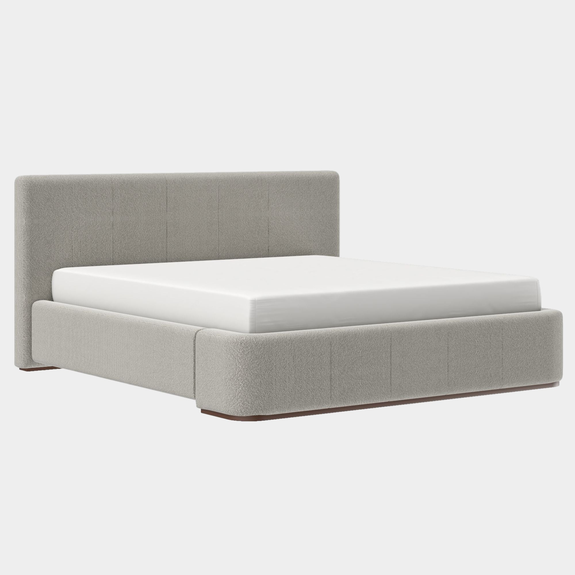 Harrod 78" King Platform Bed in Mushroom and Walnut
