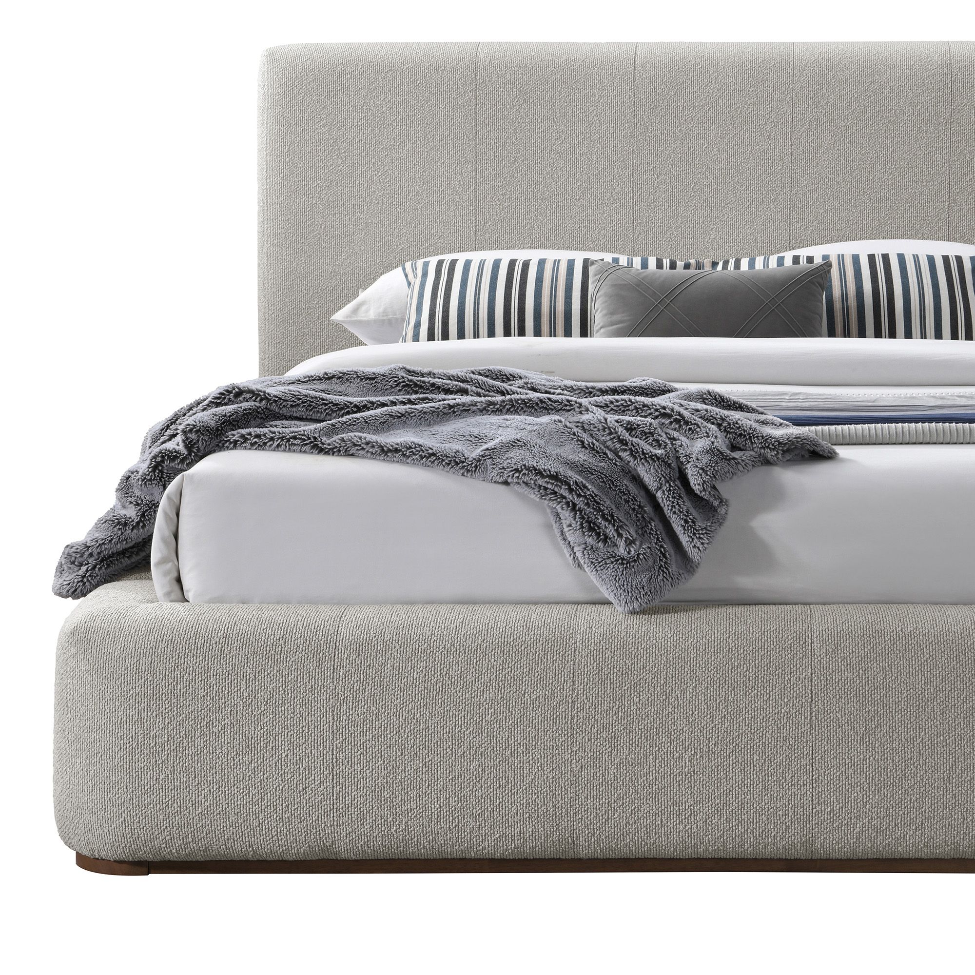 Harrod 78" King Platform Bed in Mushroom and Walnut