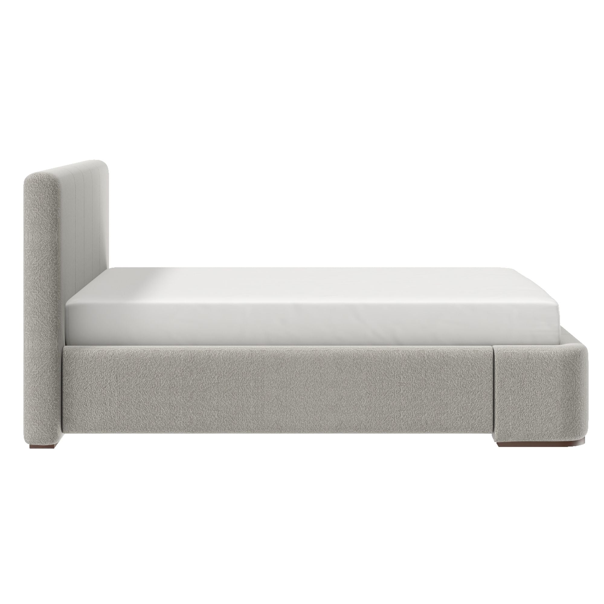 Harrod 78" King Platform Bed in Mushroom and Walnut