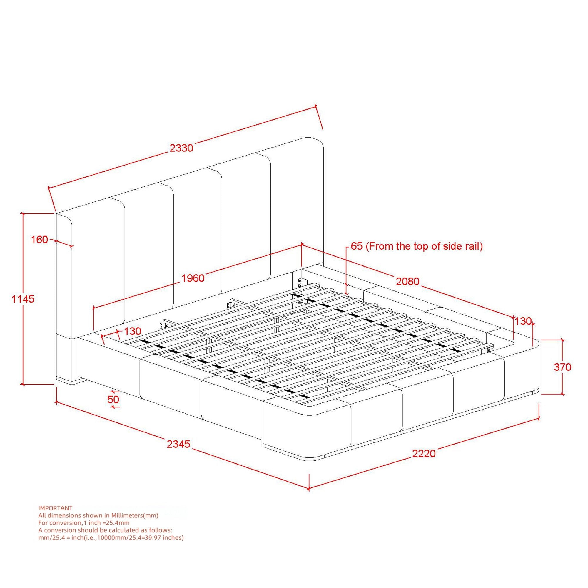 Harrod 78" King Platform Bed in Mushroom and Walnut
