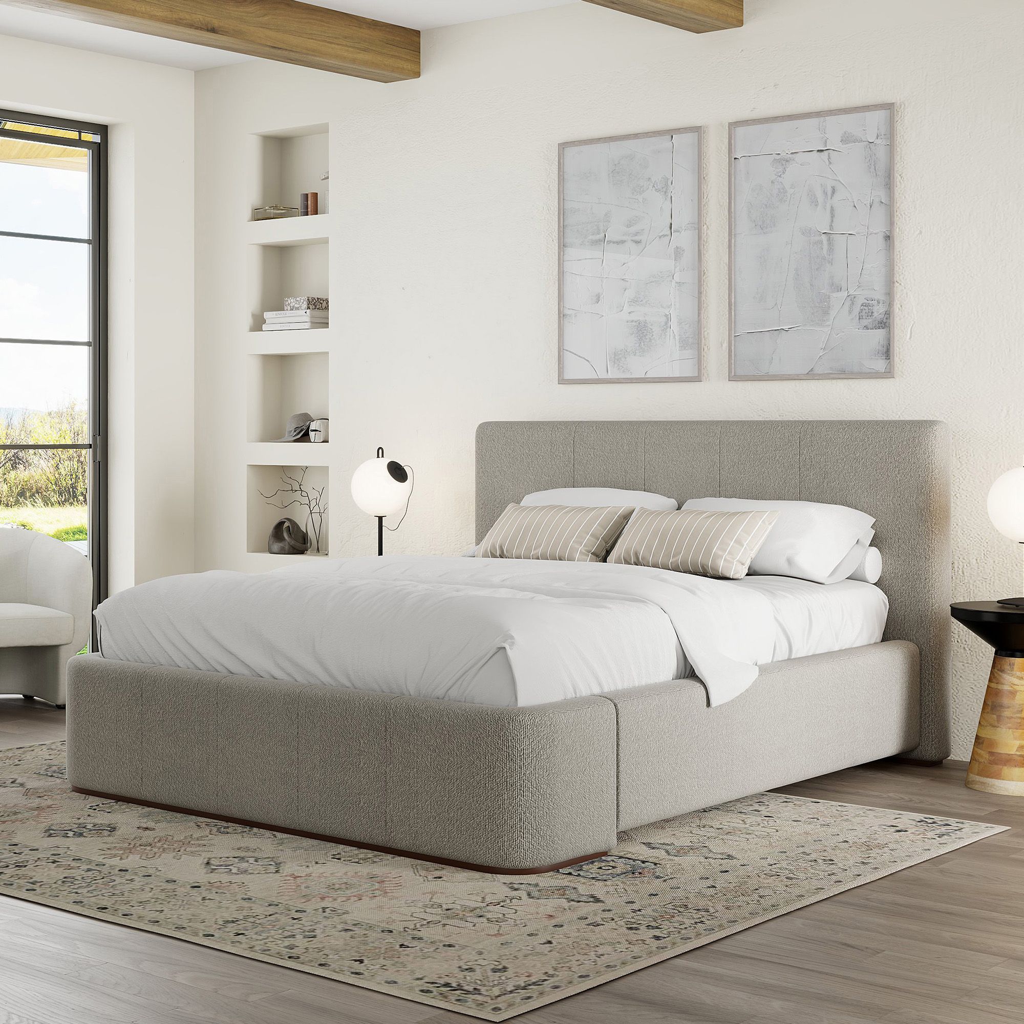 Harrod 60" Queen Platform Bed in Mushroom