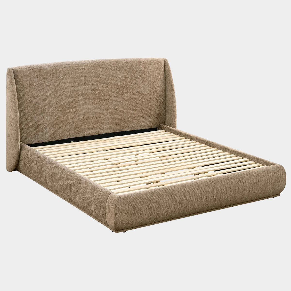 Ursula Platform Bed in Dark Beige
