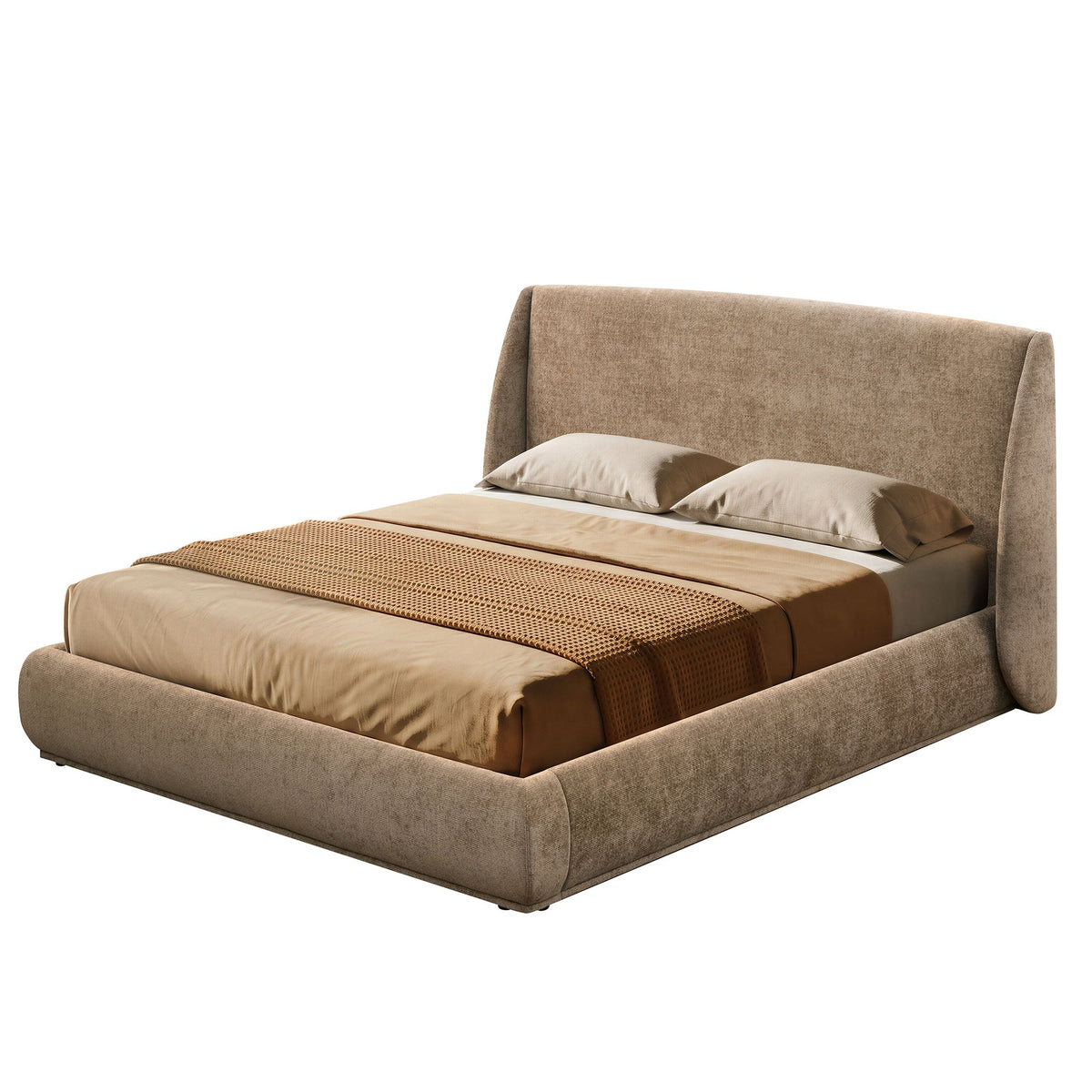 Ursula Platform Bed in Dark Beige