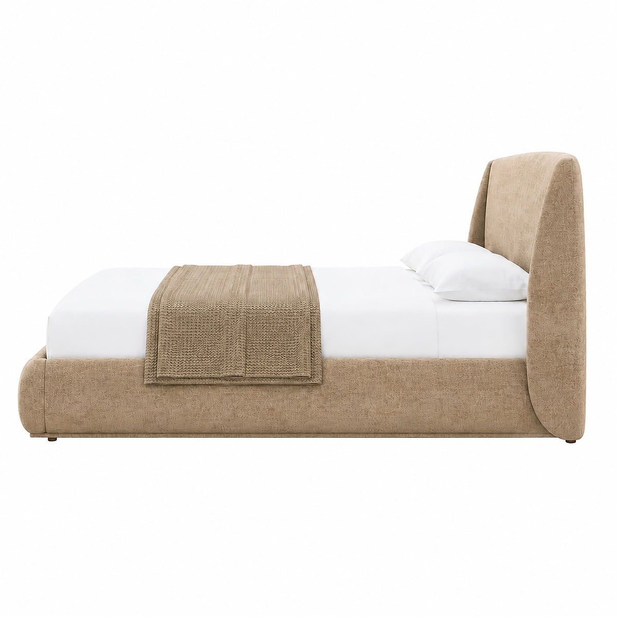 Ursula Platform Bed in Dark Beige
