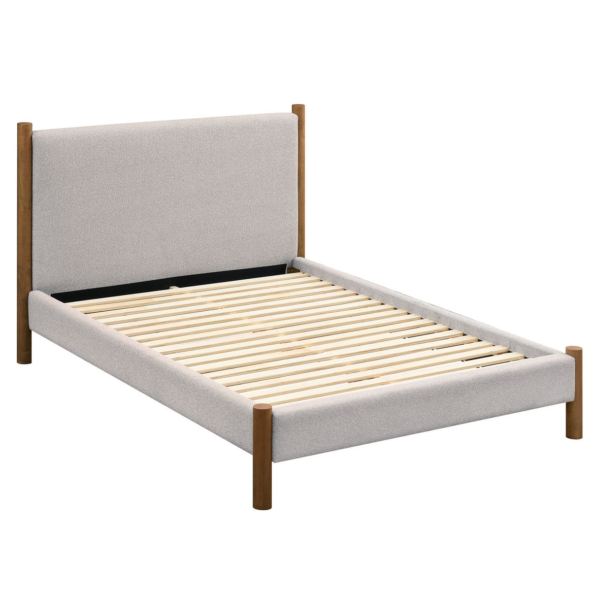 Zoran 54" Double Platform Bed in Mushroom and Walnut