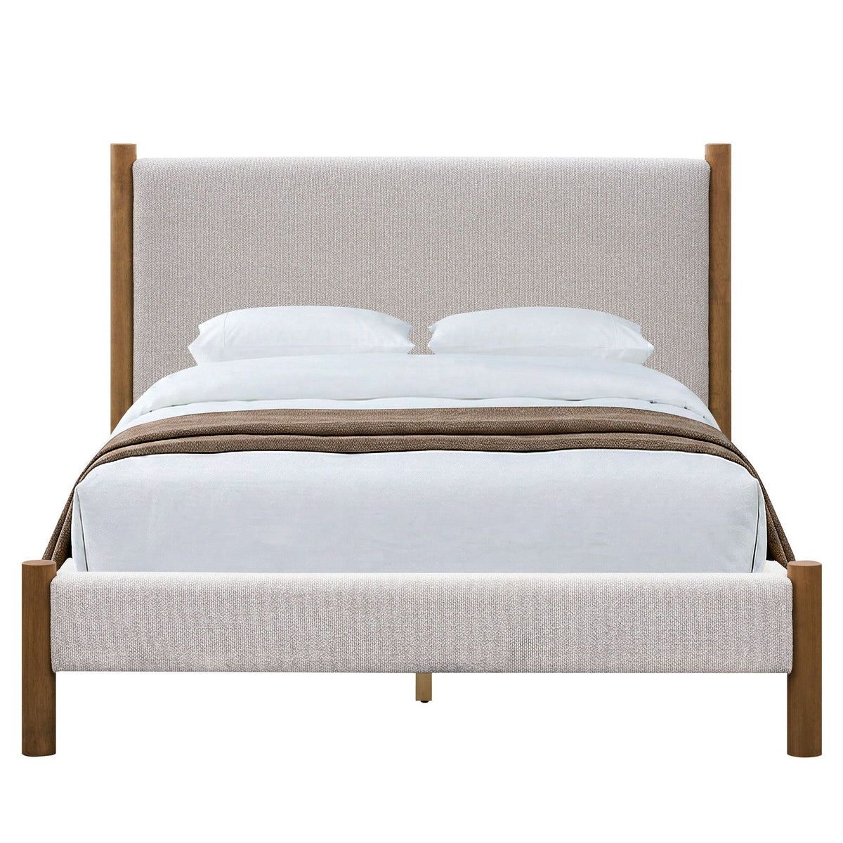 Zoran 54" Double Platform Bed in Mushroom and Walnut
