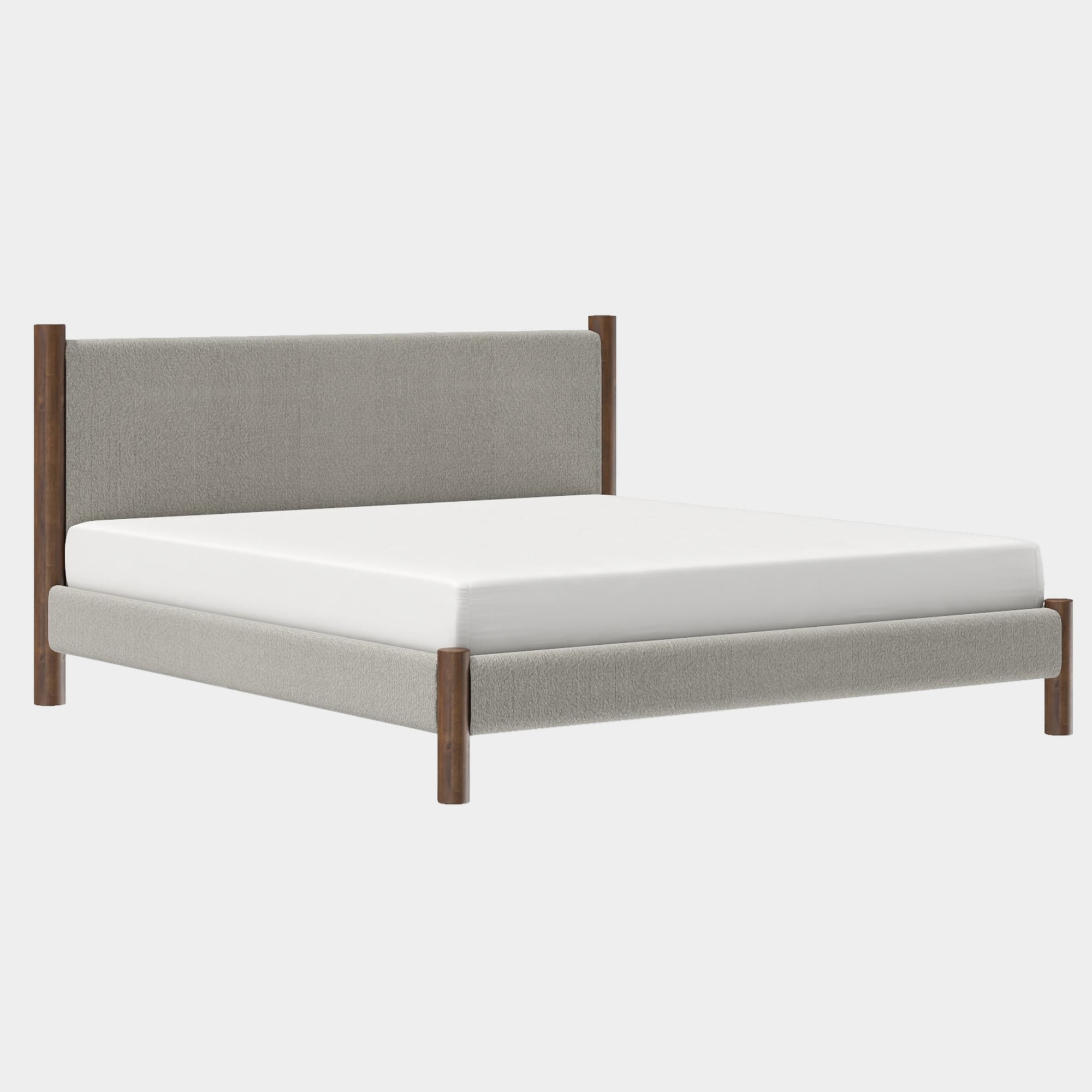 Zoran 78" King Platform Bed in Mushroom and Walnut