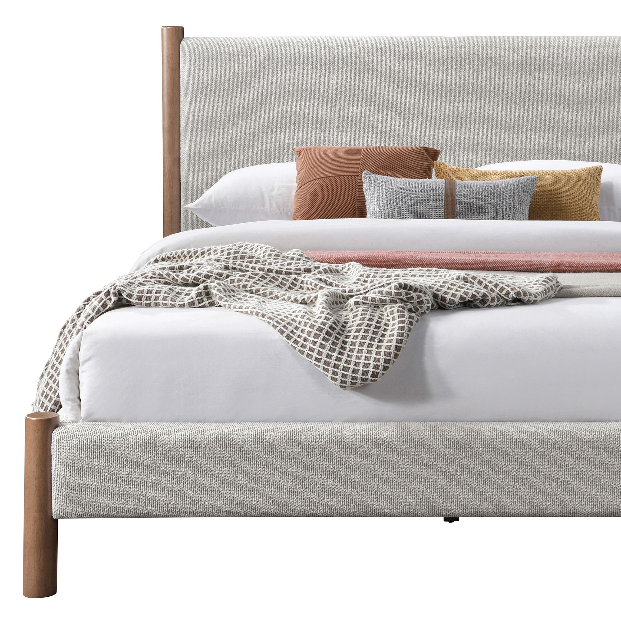 Zoran 78" King Platform Bed in Mushroom and Walnut