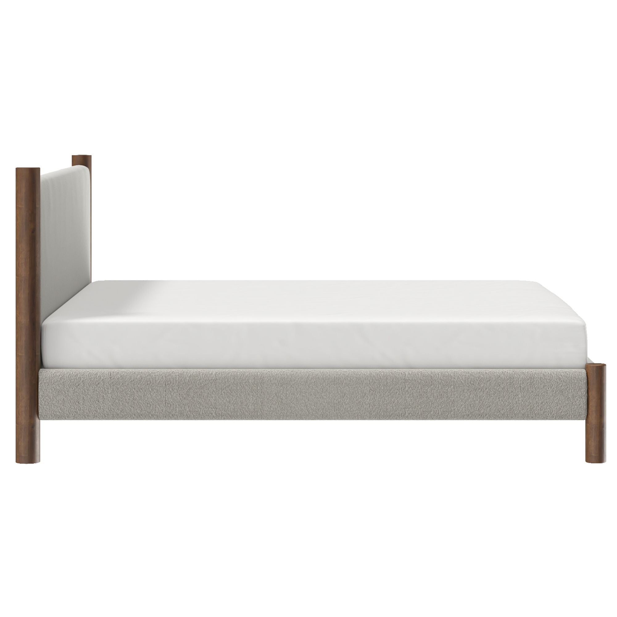 Zoran 78" King Platform Bed in Mushroom and Walnut