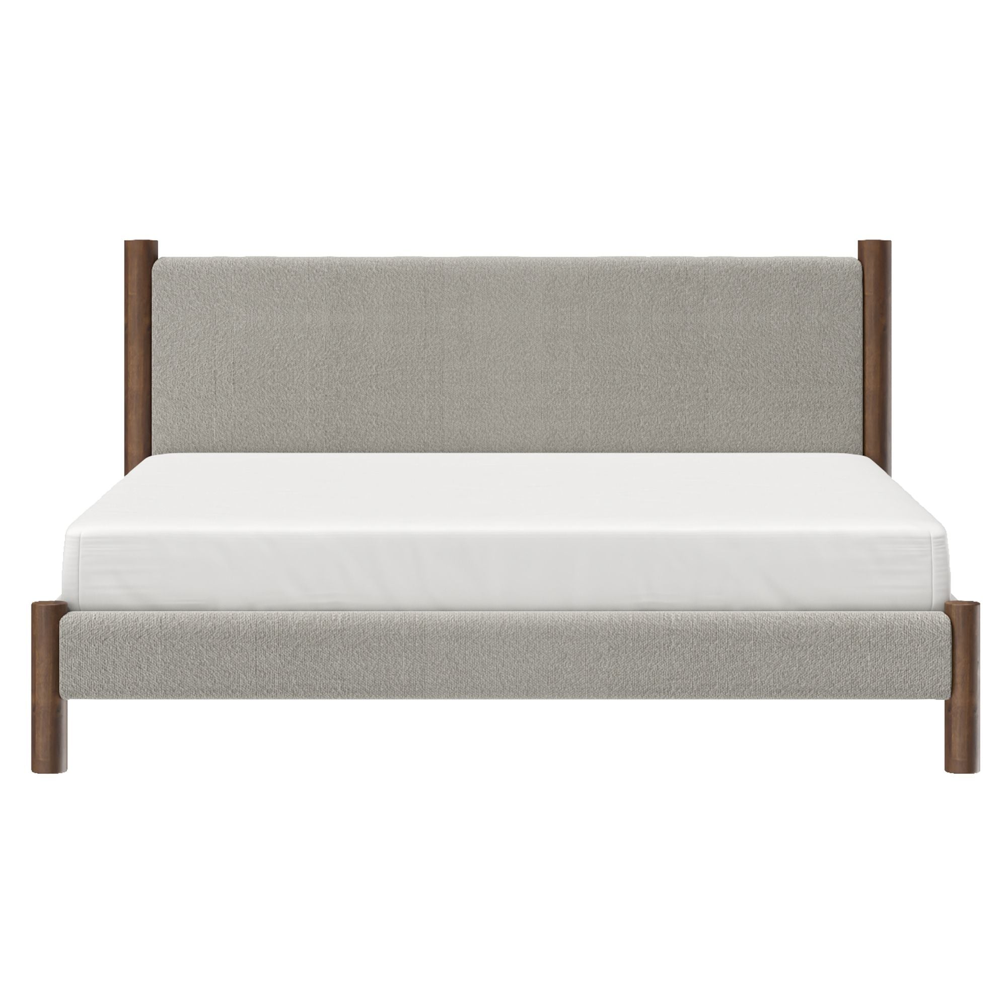Zoran 78" King Platform Bed in Mushroom and Walnut