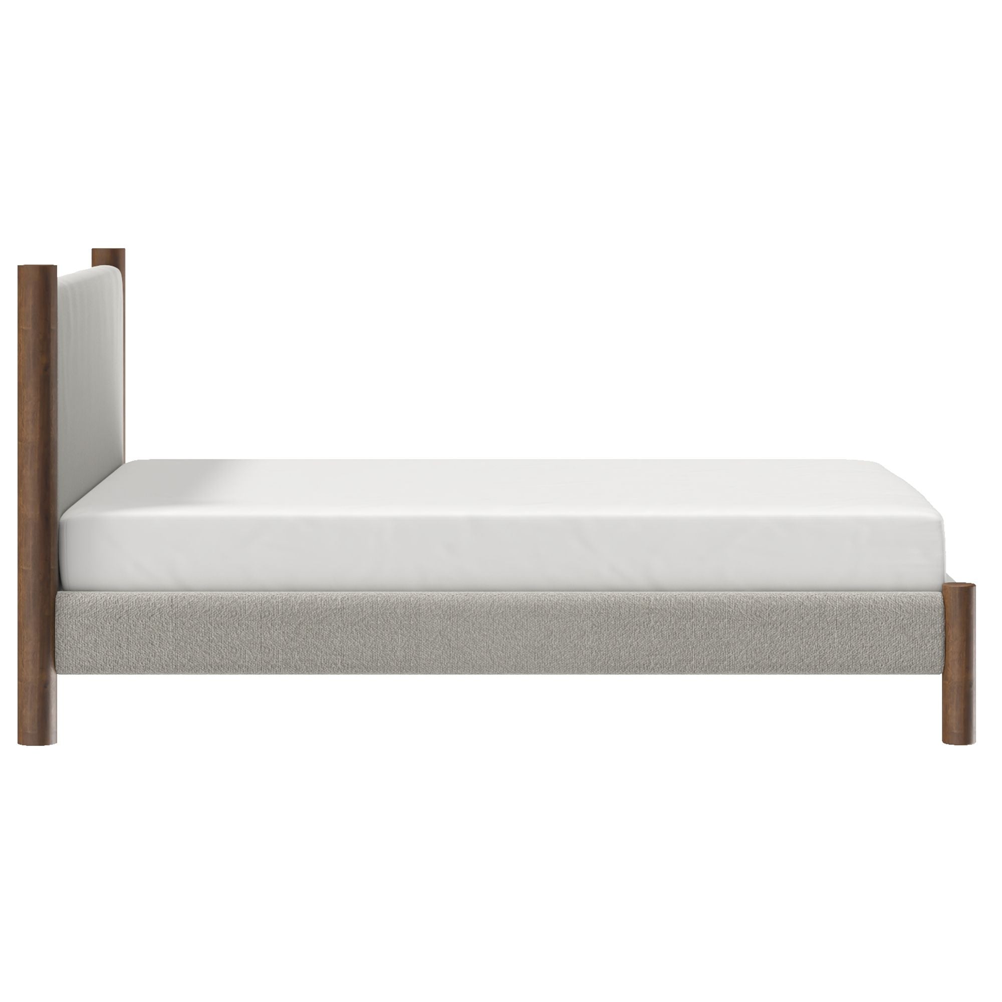 Zoran 60" Queen Platform Bed in Mushroom and Walnut